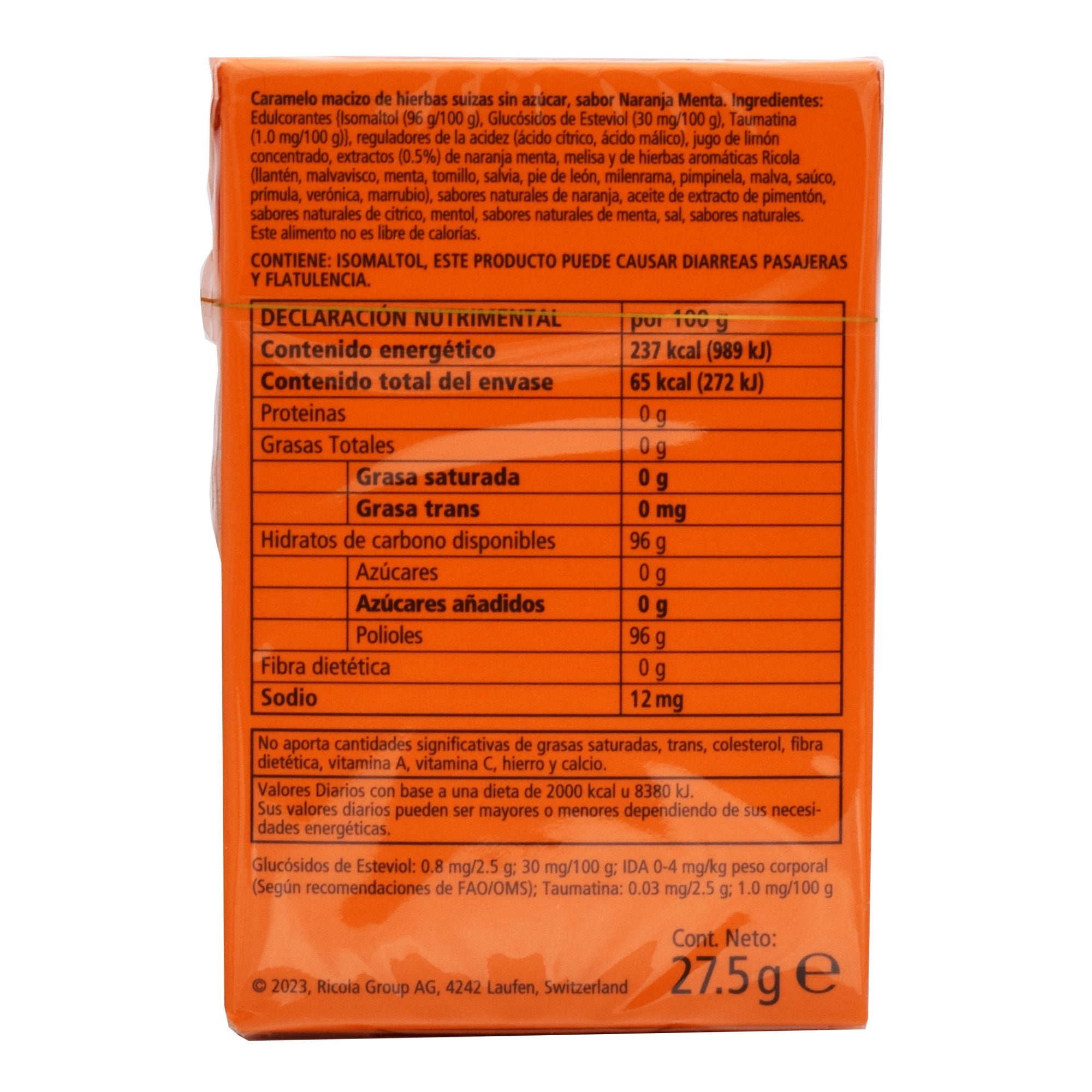 Caramelo naranja menta 11 pz (PAQUETE 20)
