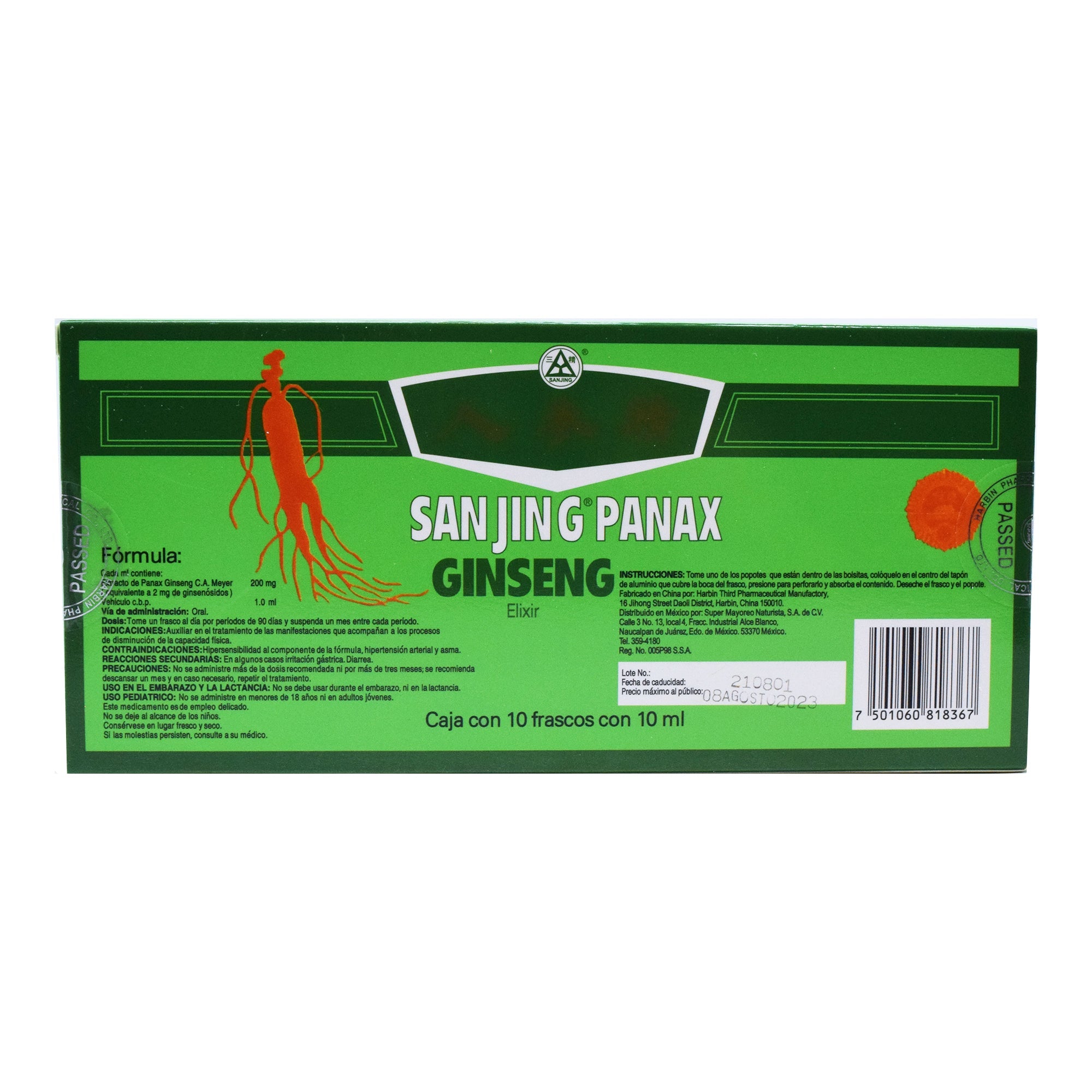 Ginseng Sanjing Panax 10X10 Ml