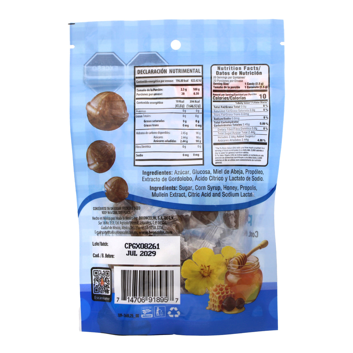 Perlas De Caramelo Propoleo Gordolobo 50 G