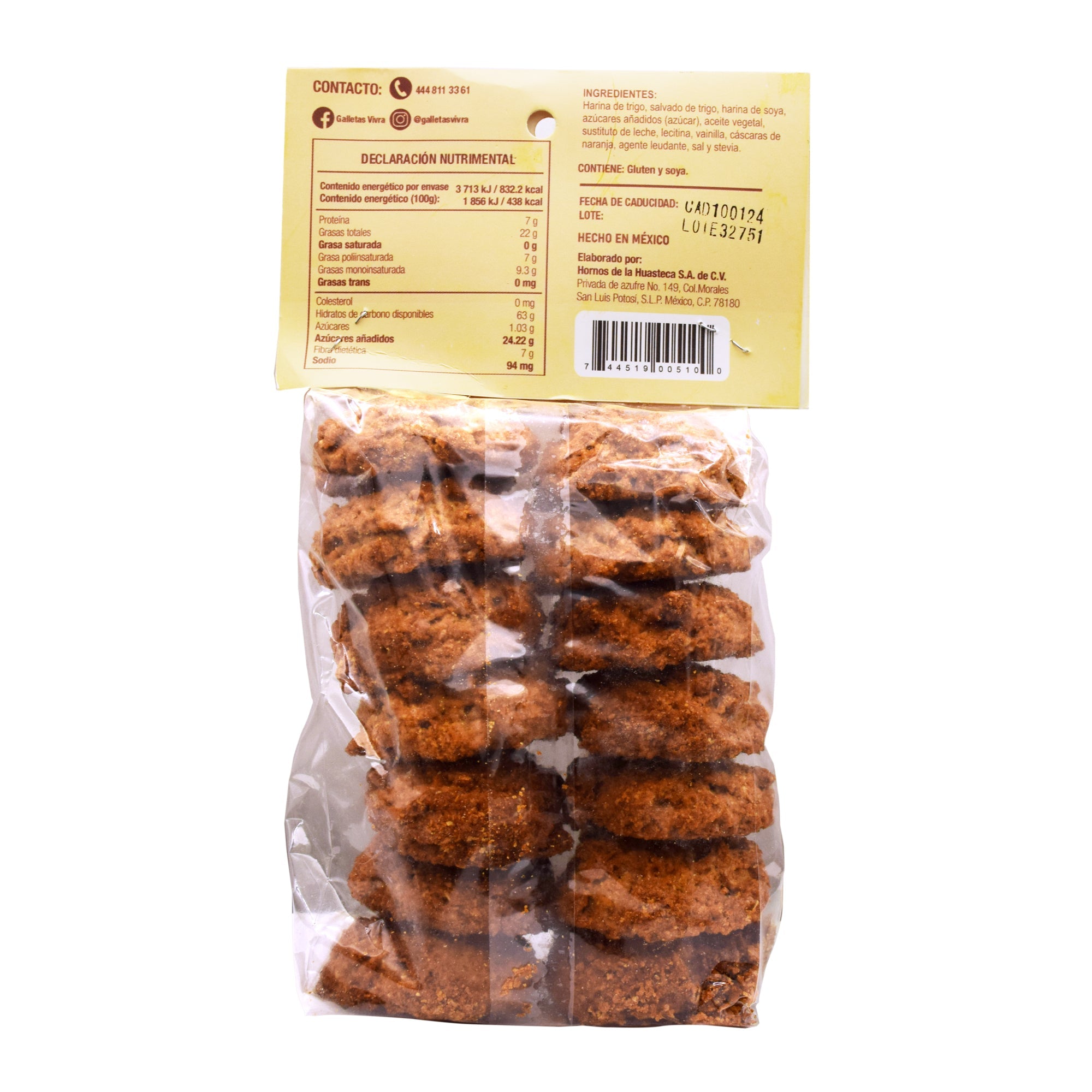 Galleta Integral De Soya Y Naranja 190 G