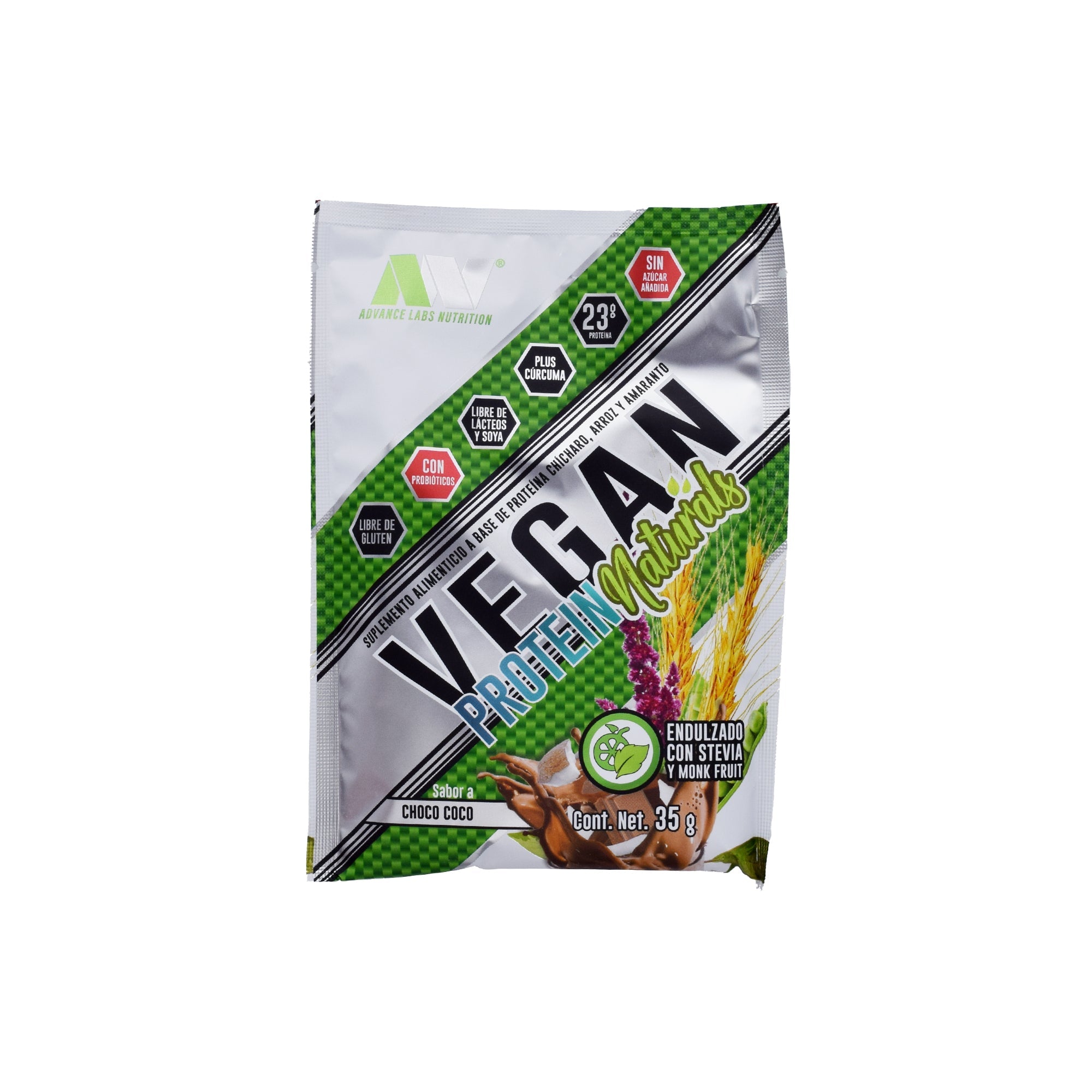 Vegan Protein Naturals Choco Coco 35 G (PAQUETE 10)