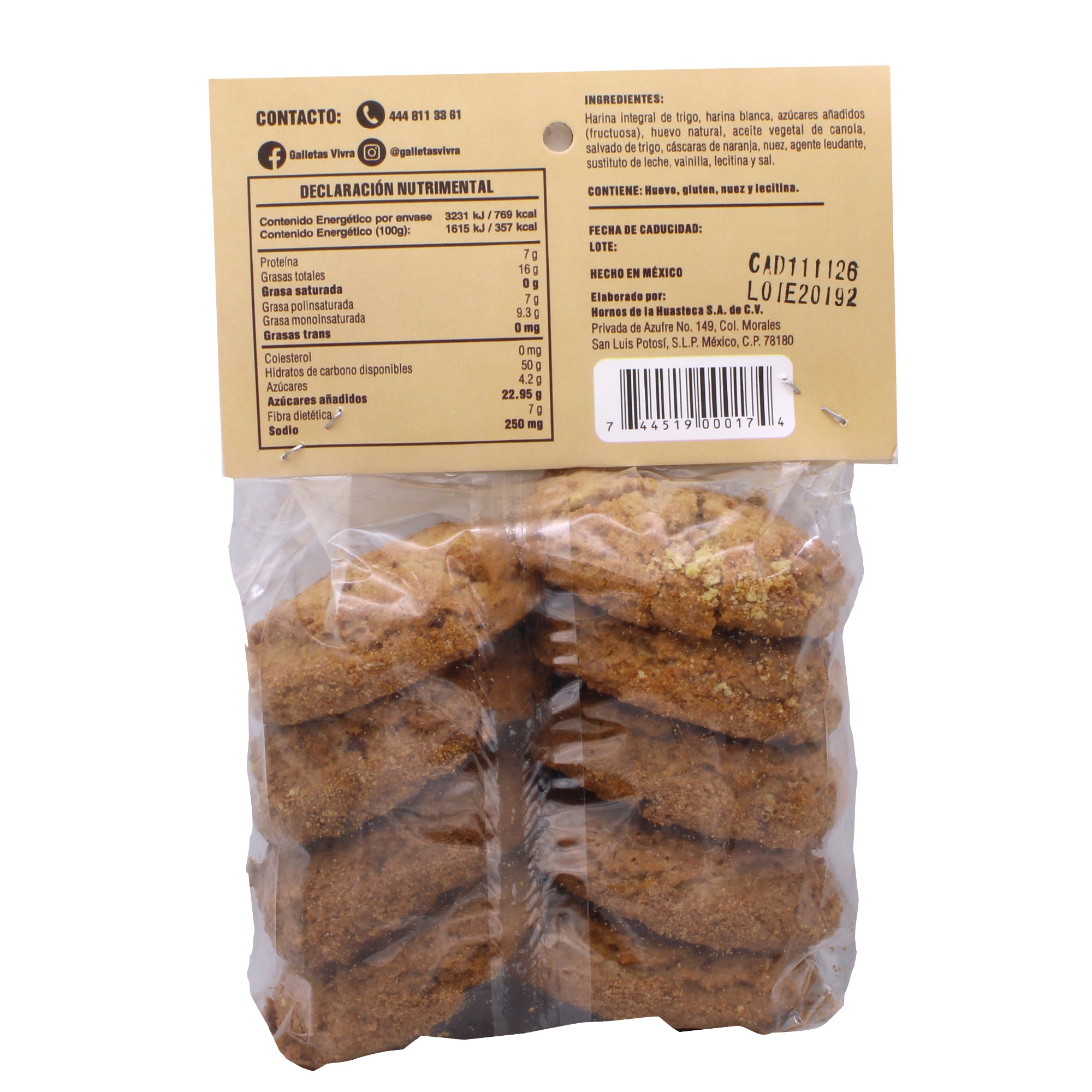 Galleta Naranja Y Nuez 140 G