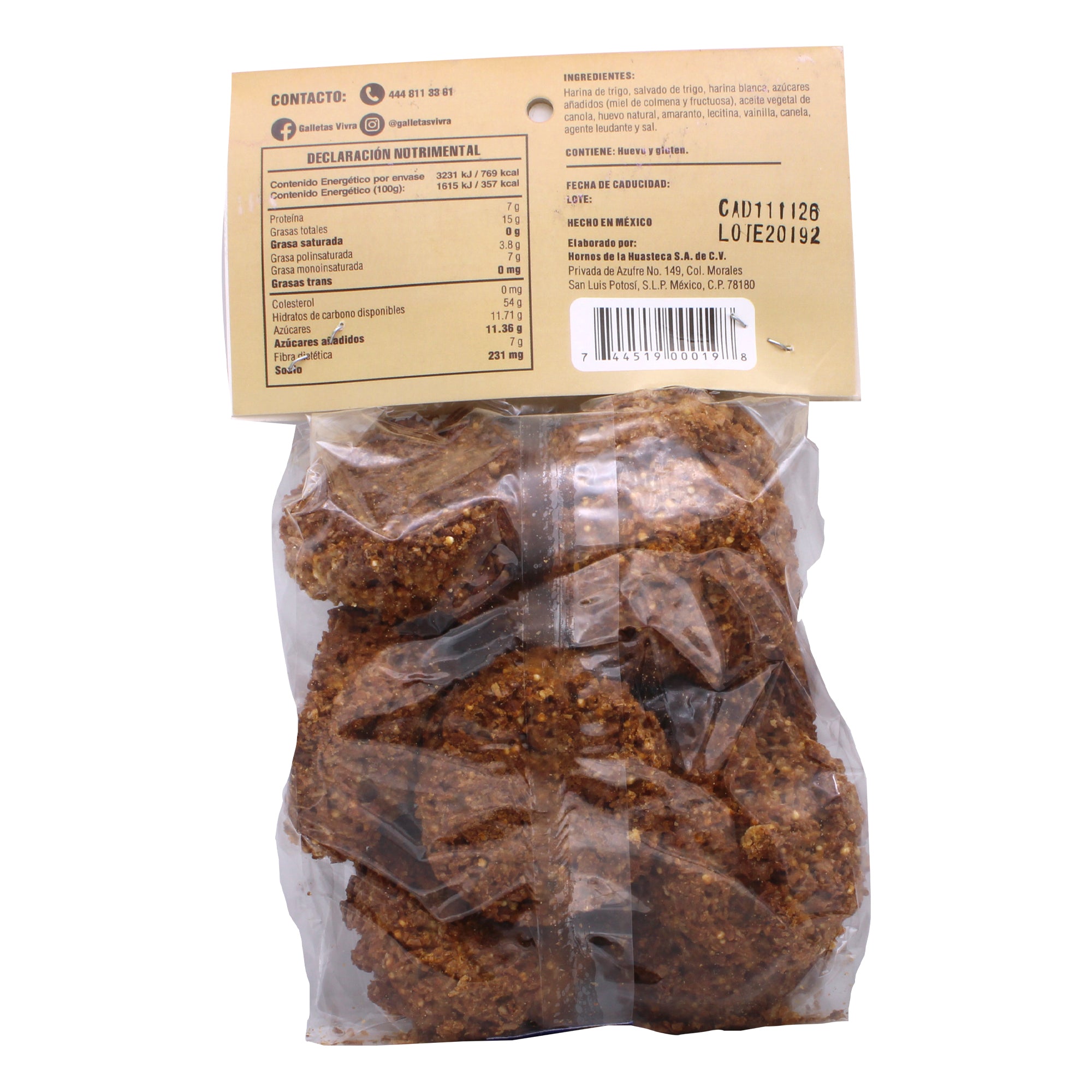 Galleta Salvado Amaranto Y Miel 140 G
