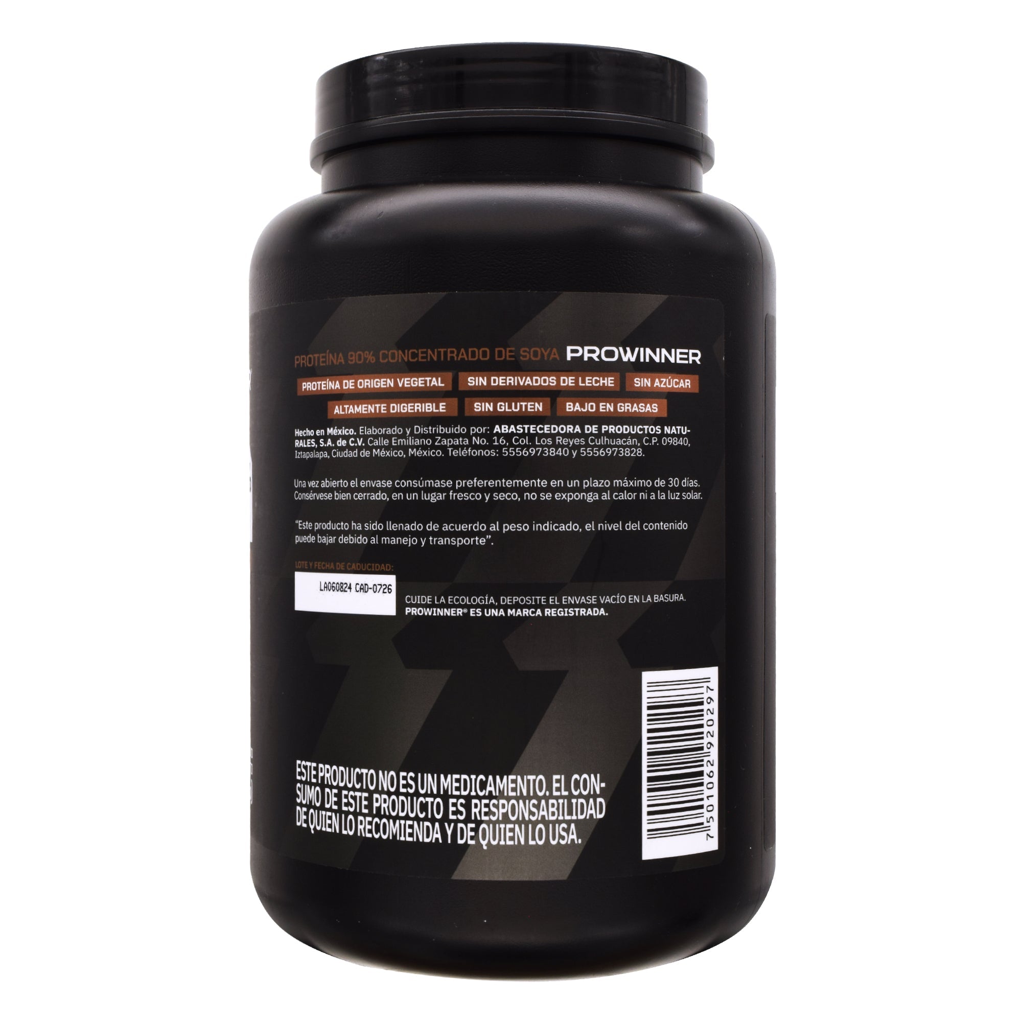 Proteina De Soya Chocolate Al 90 Por Ciento 1200 G