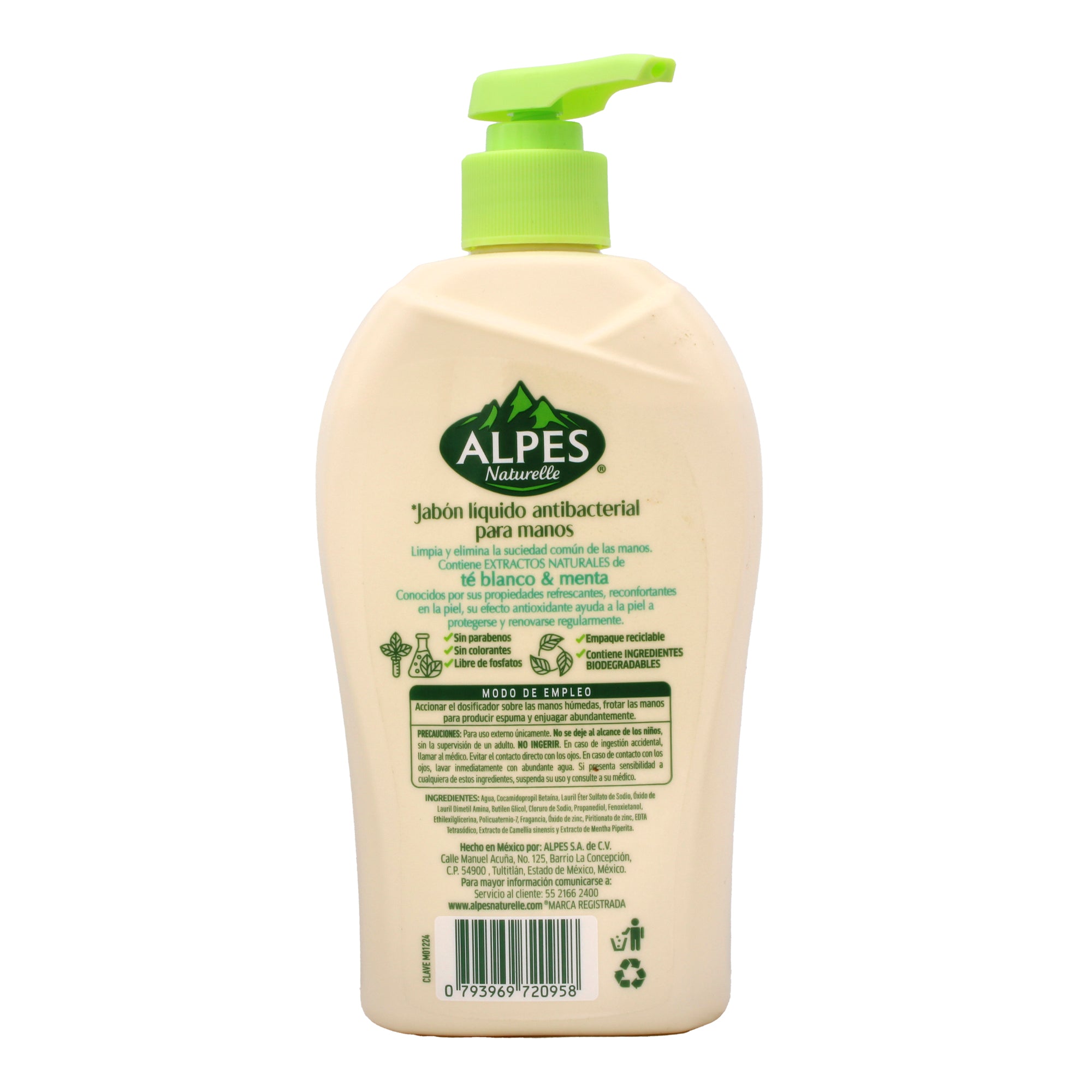 Jabon Antibacterial Te Blanco Y Menta 500 Ml