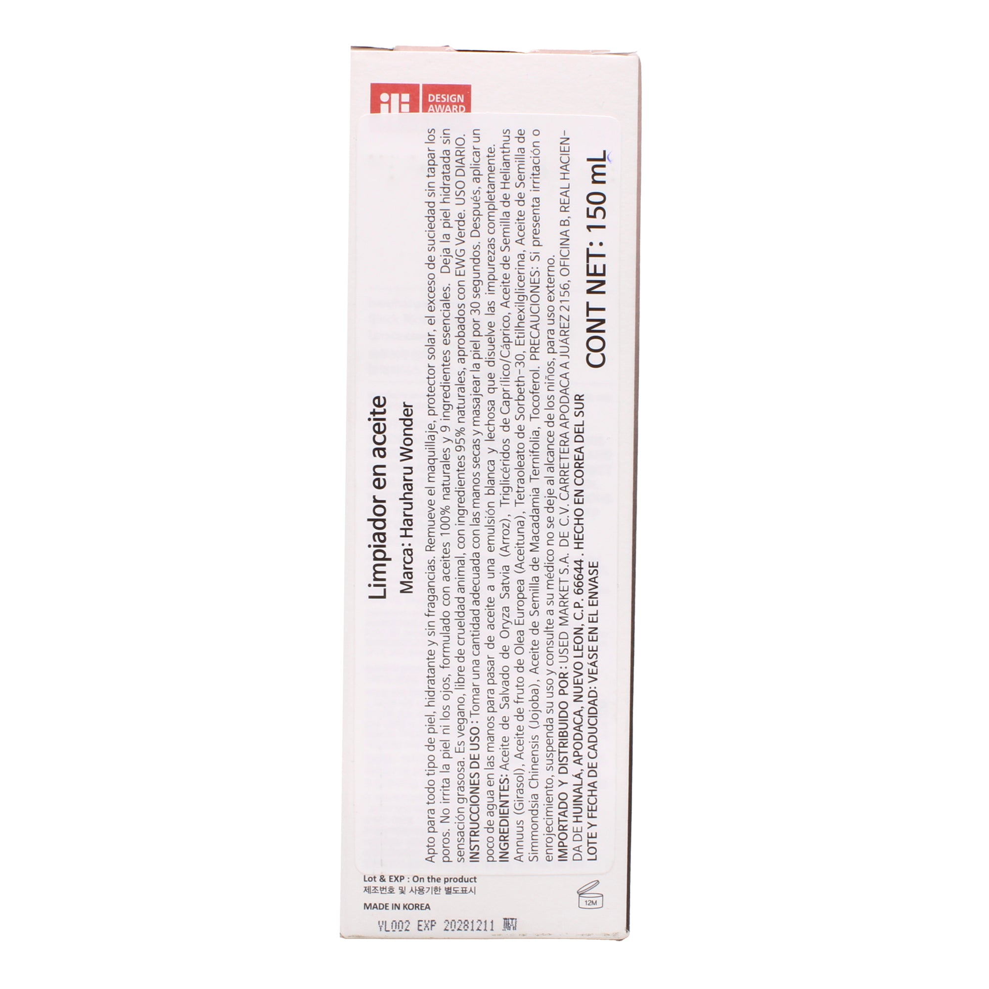 Limpiador En Aceite 150 Ml