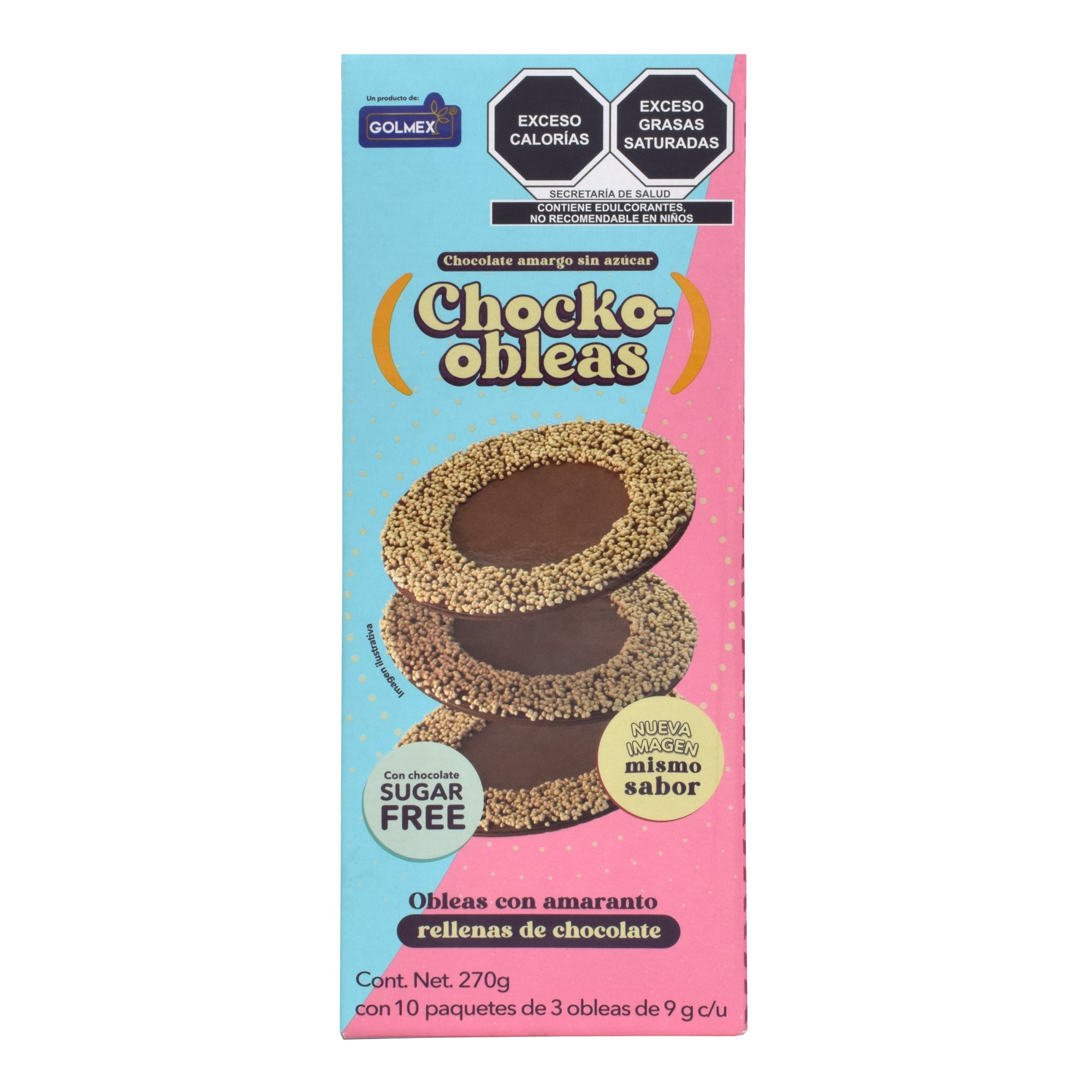 Mini Obleas De Chocolate Rellenas De Chocolate Amargo 7.7 G (Paquete 10)