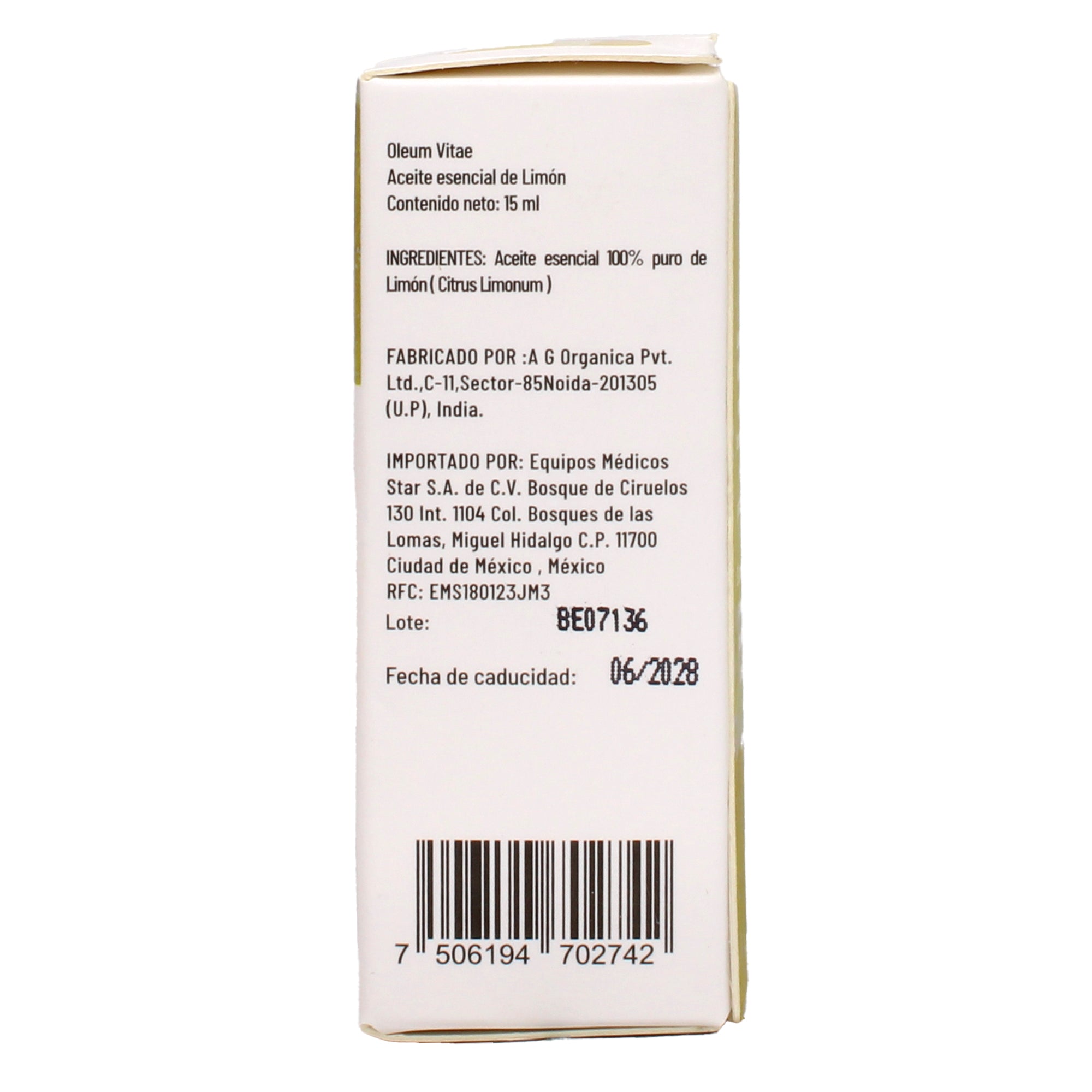 Aceite Esencial Limon 15 Ml
