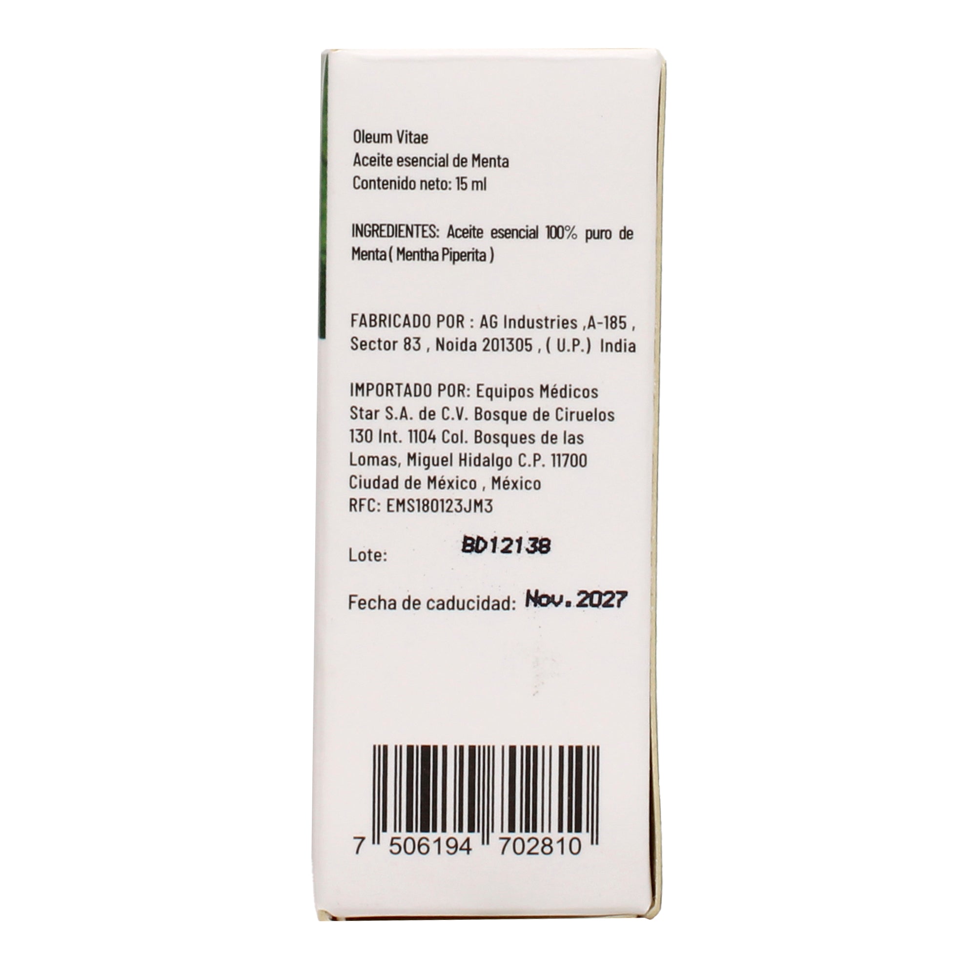 Aceite Esencial Menta 15 Ml
