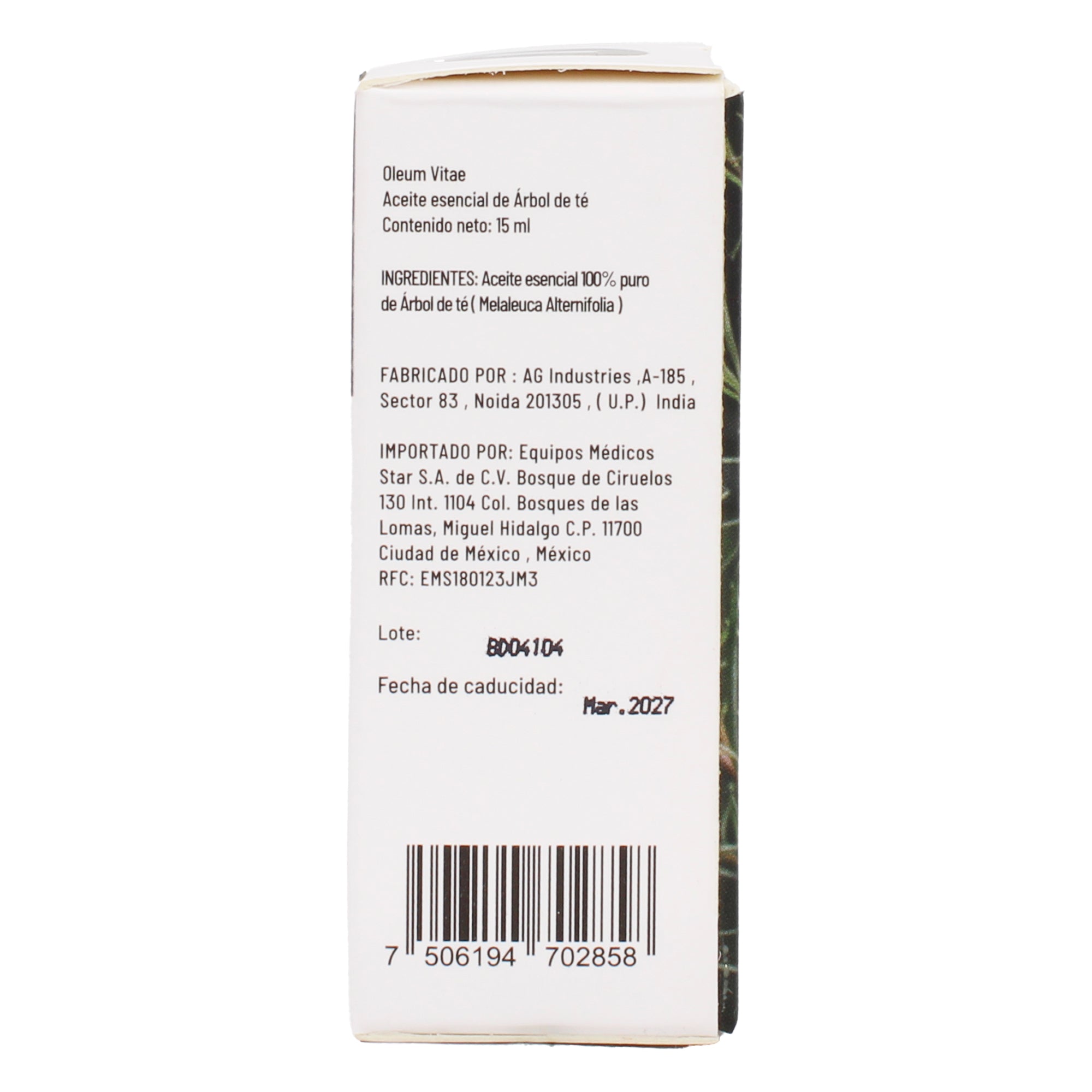 Aceite Esencial Arbol De Te 15 Ml