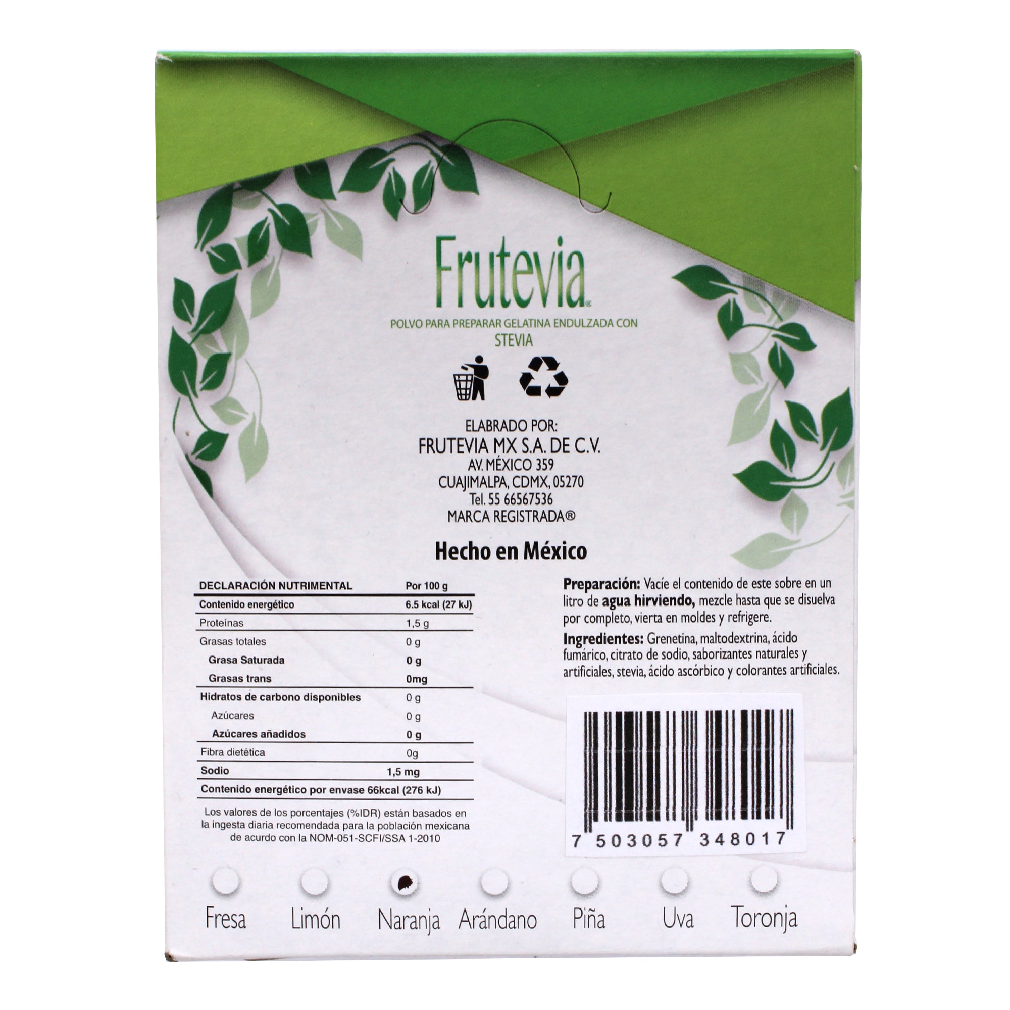Gelatina Con Stevia Naranja 25 G (PAQUETE 24)