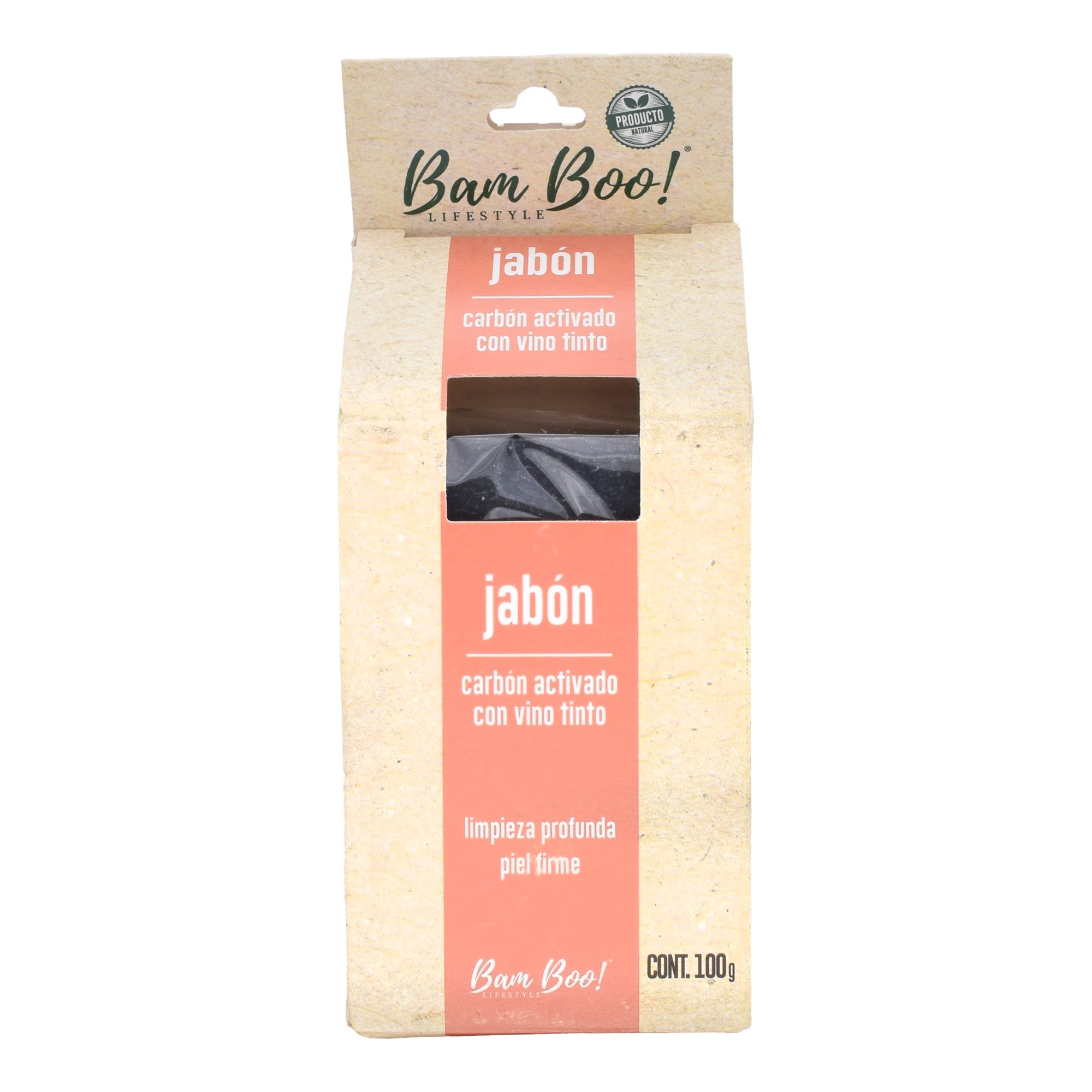 Jabon Carbon Activado Vino Tinto 100 G