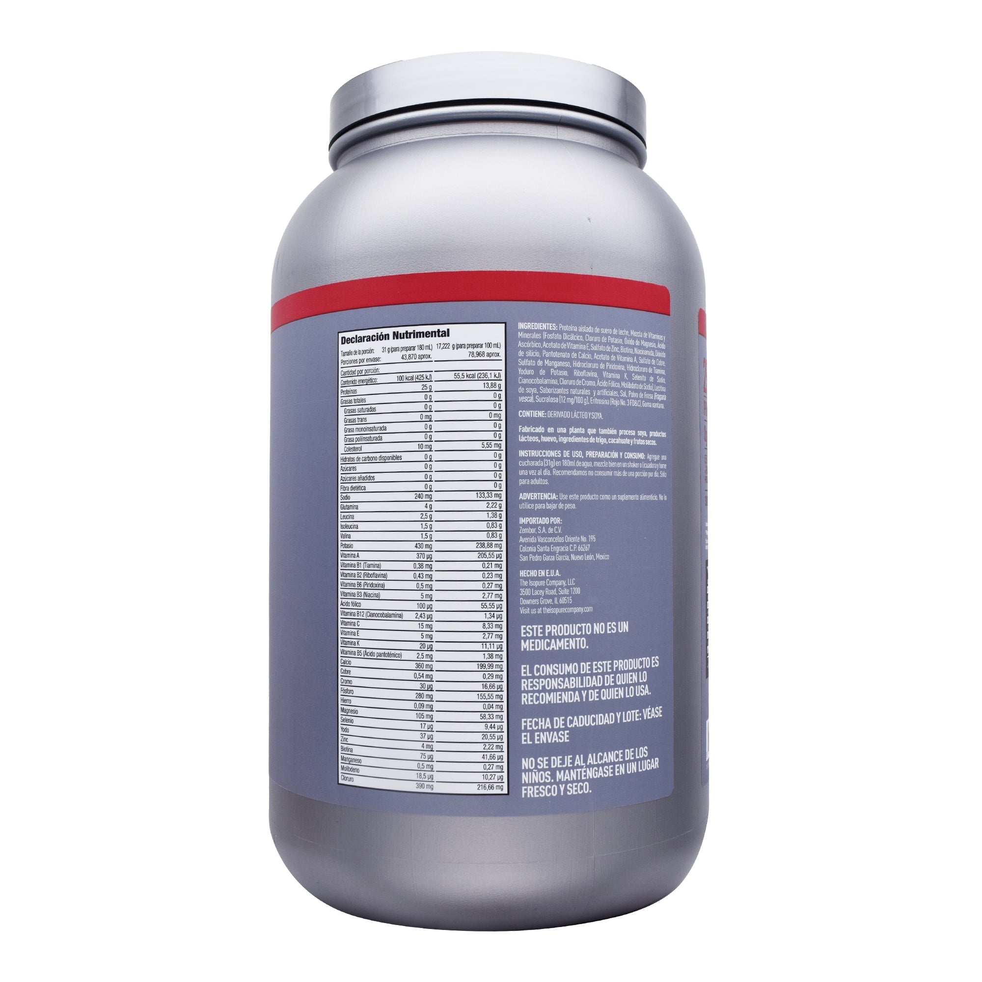 Isopure Zero Carb Fresa 1.36 Kg