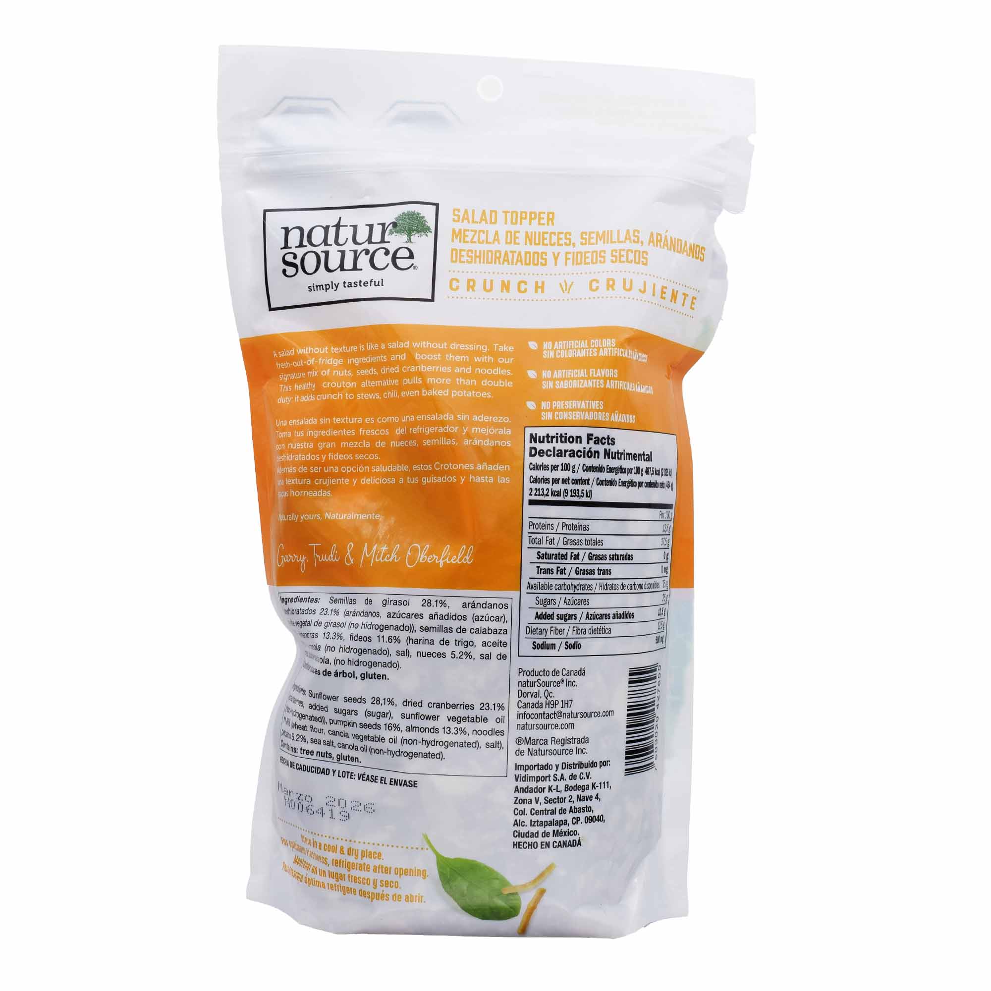 Mezcla De Nueces Semillas Arandanos Deshidratados Y Fideos Secos 454 G