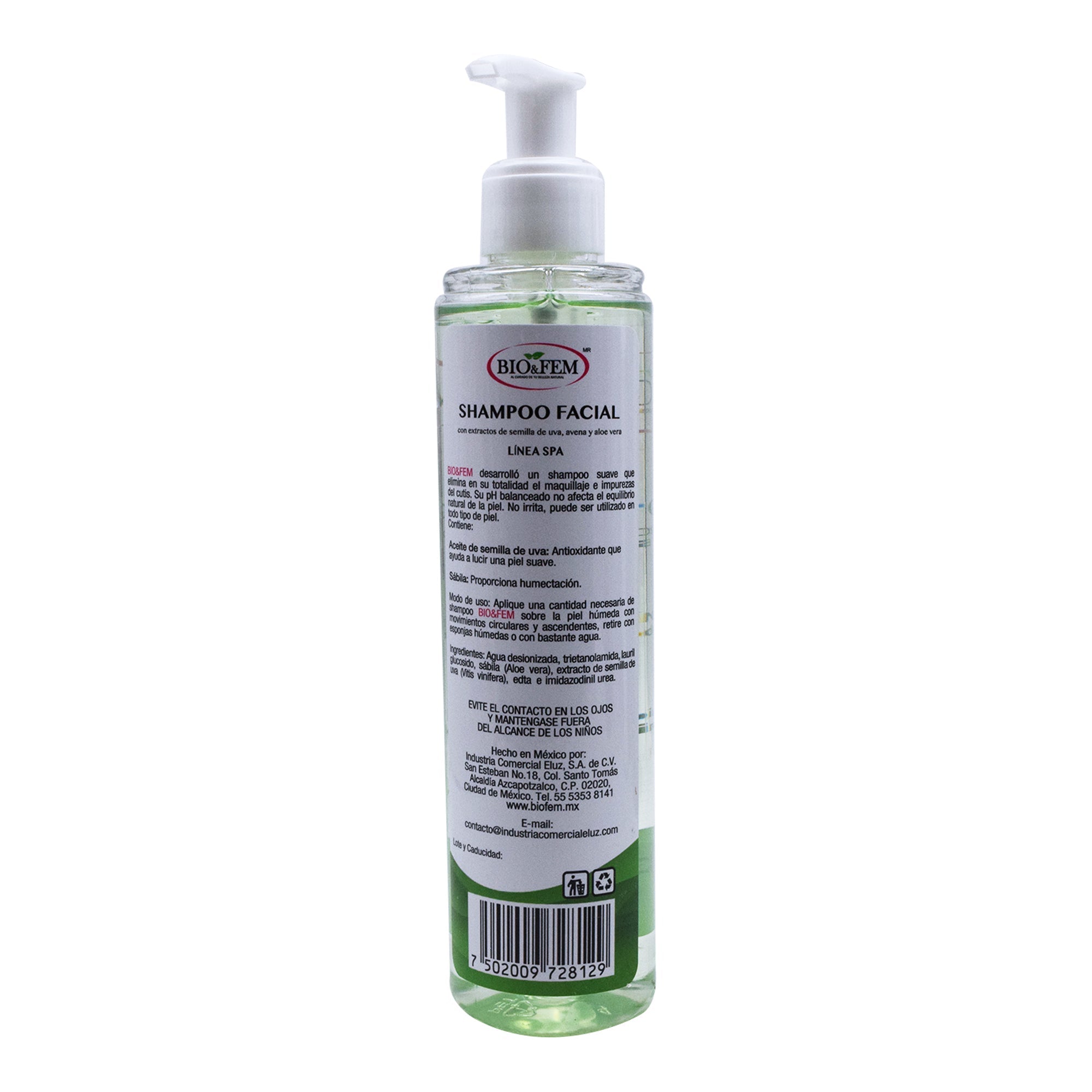 Shampoo Facial De Avena Aloe Y Semilla De Uva 250 Ml