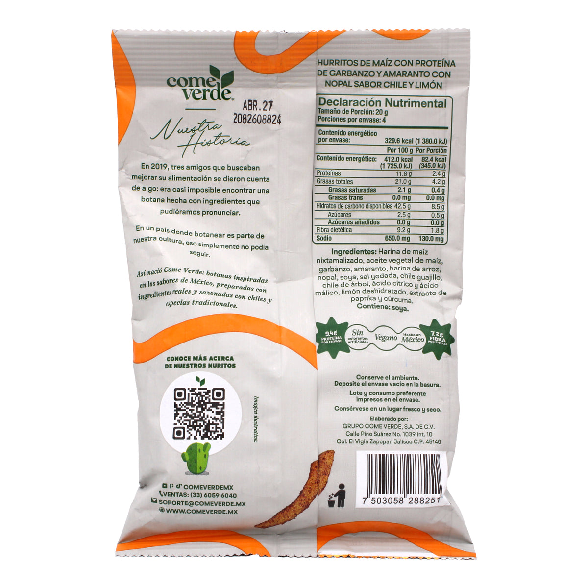 Churritos Con Proteina Chile Limon 80 G