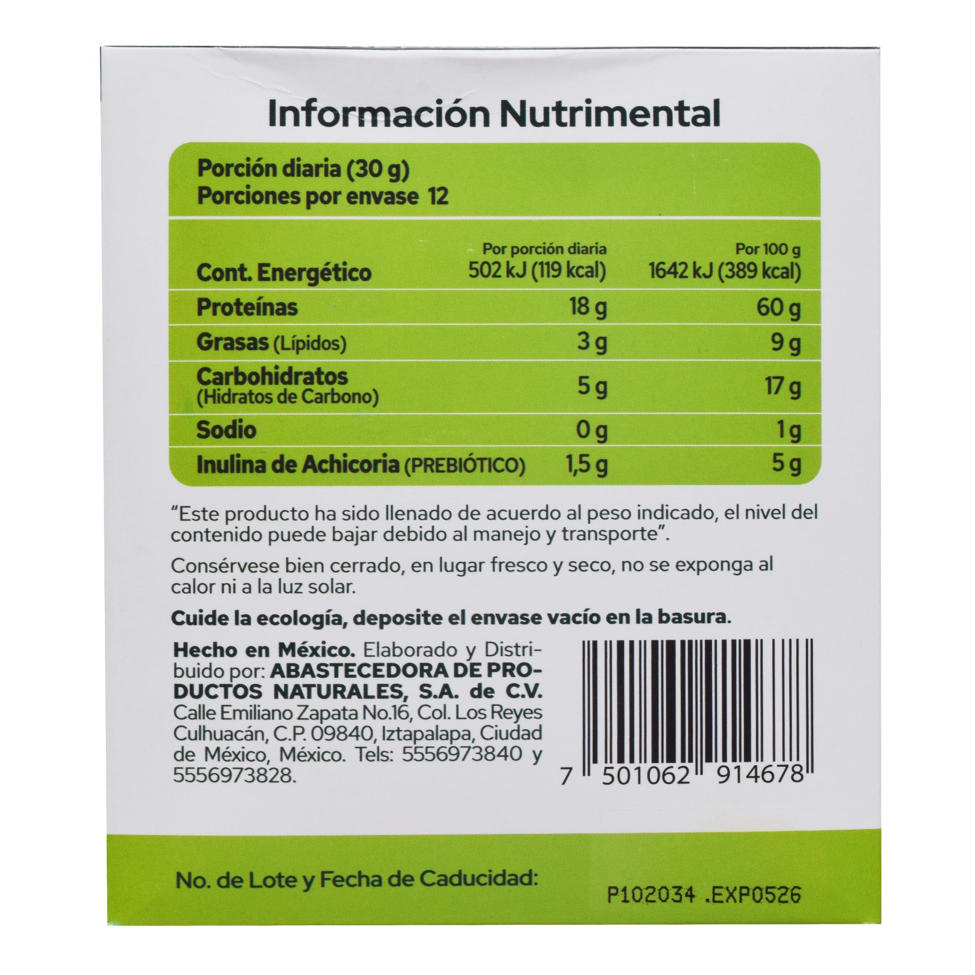 Proteina Vegetal Matcha 30 G (PAQUETE 12)