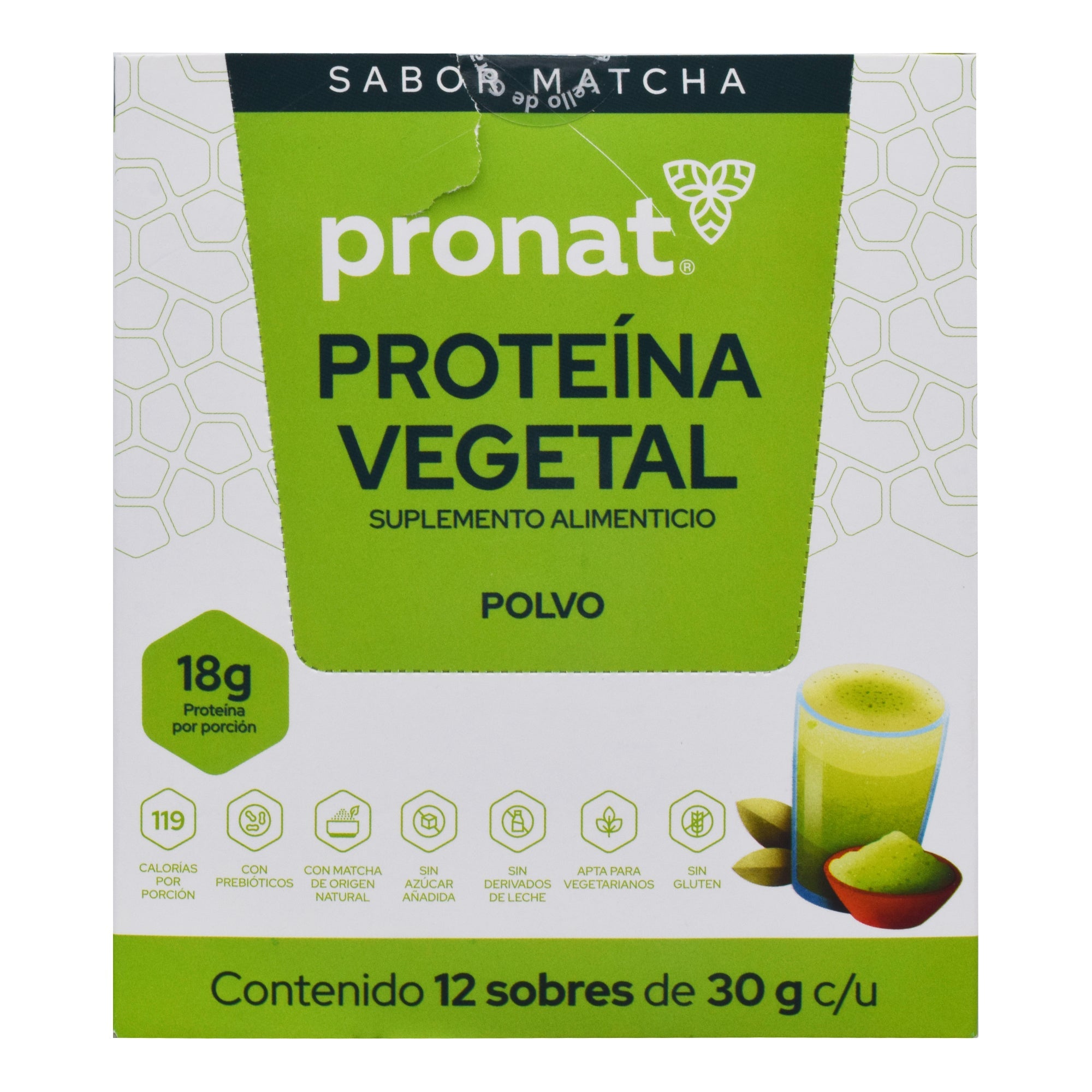 Proteina Vegetal Matcha 30 G (PAQUETE 12)