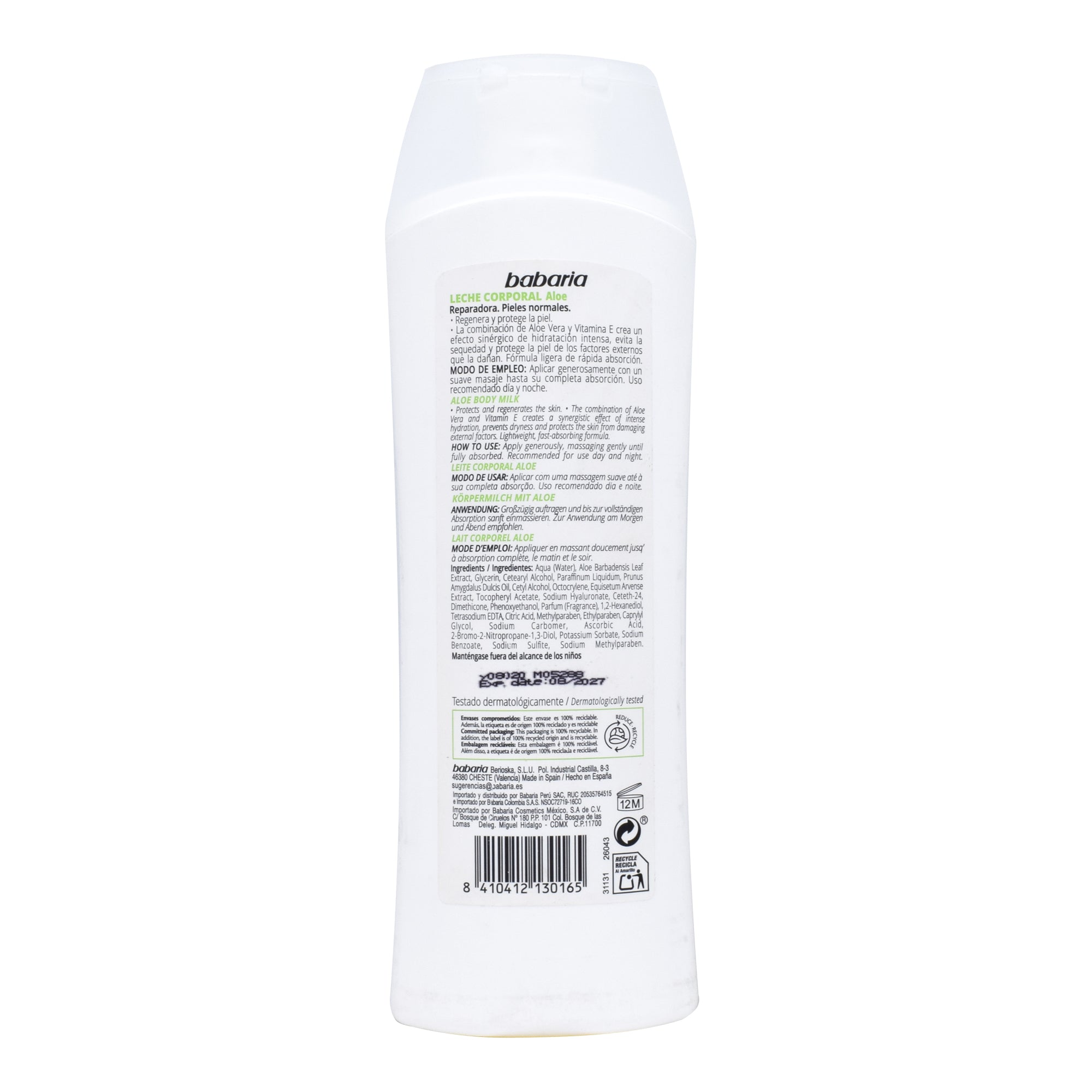 Leche Corporal Reparadora Aloe 400 Ml