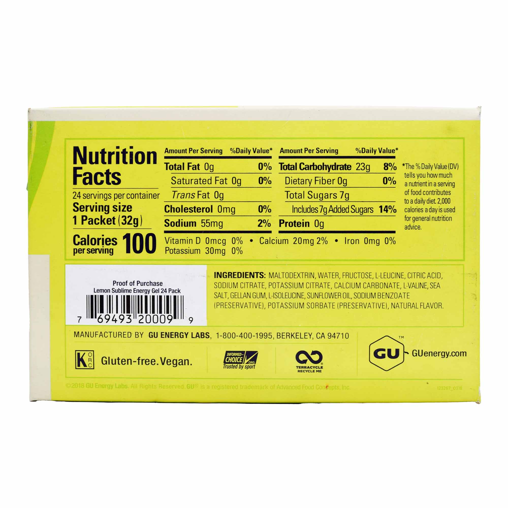 Gel Gu Energy Limon 32 G (PAQUETE 24)