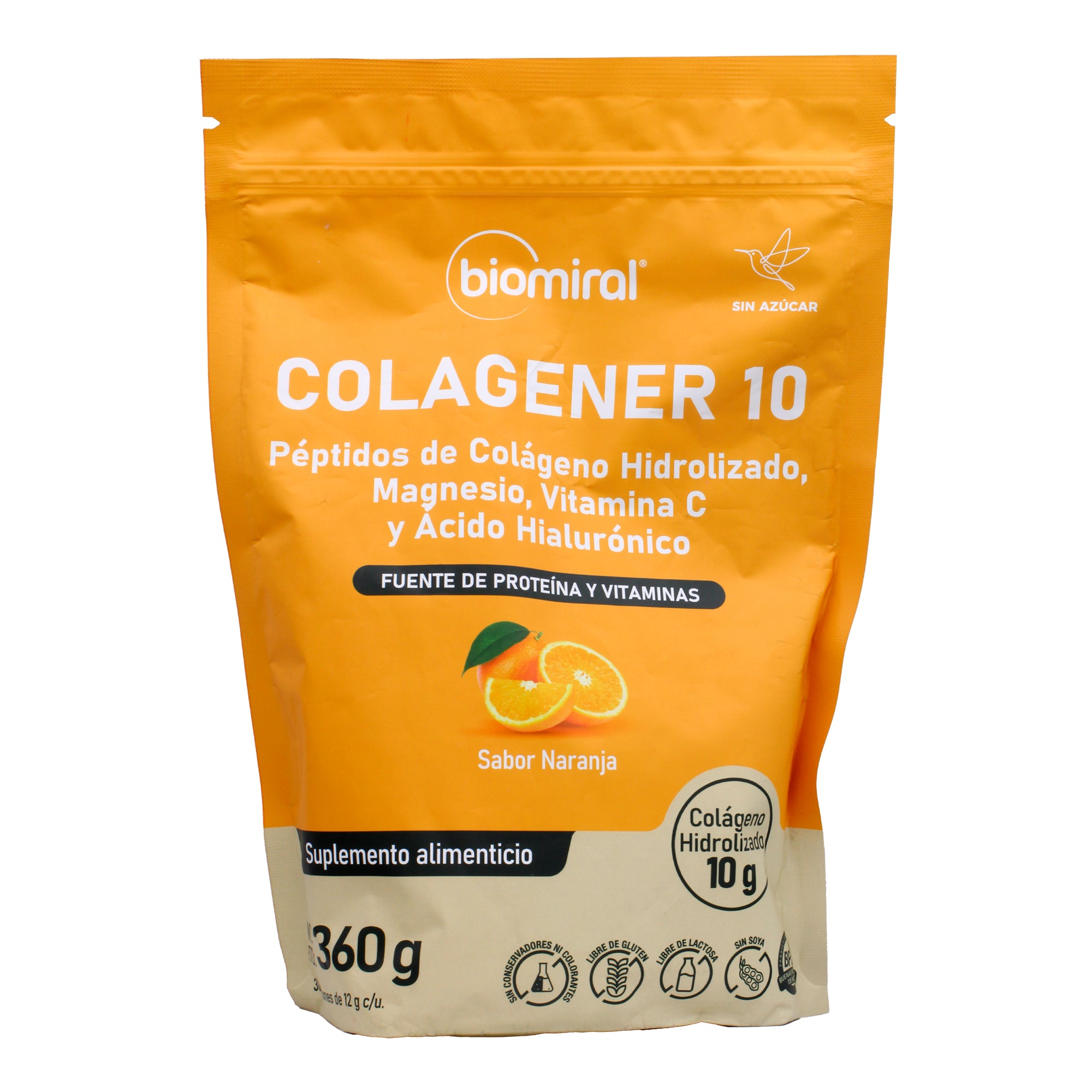 Colageno Magnesio Vit C Acido Hialuronico Naranja 360 G