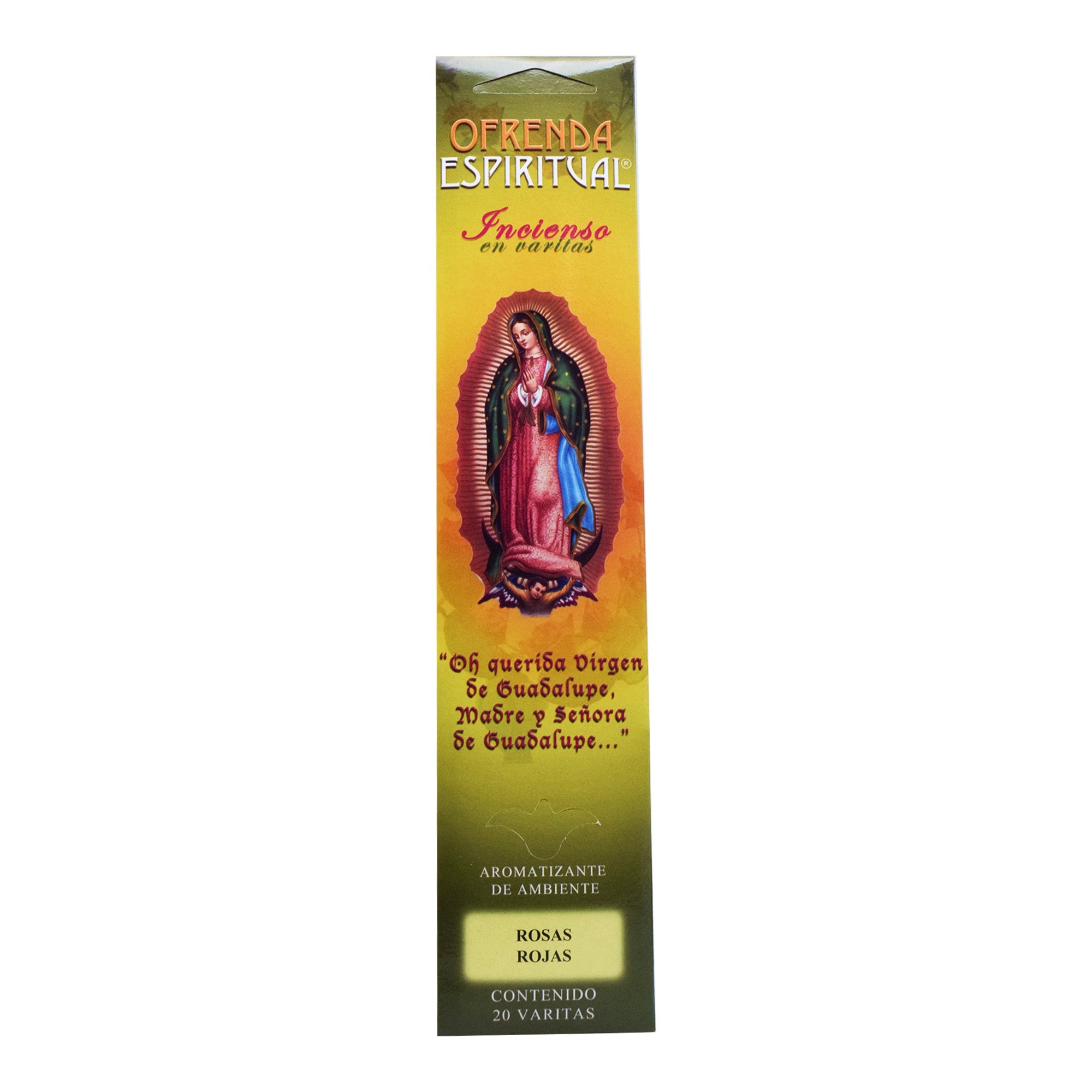 Incienso Virgen Rosas Rojas 20 Varitas