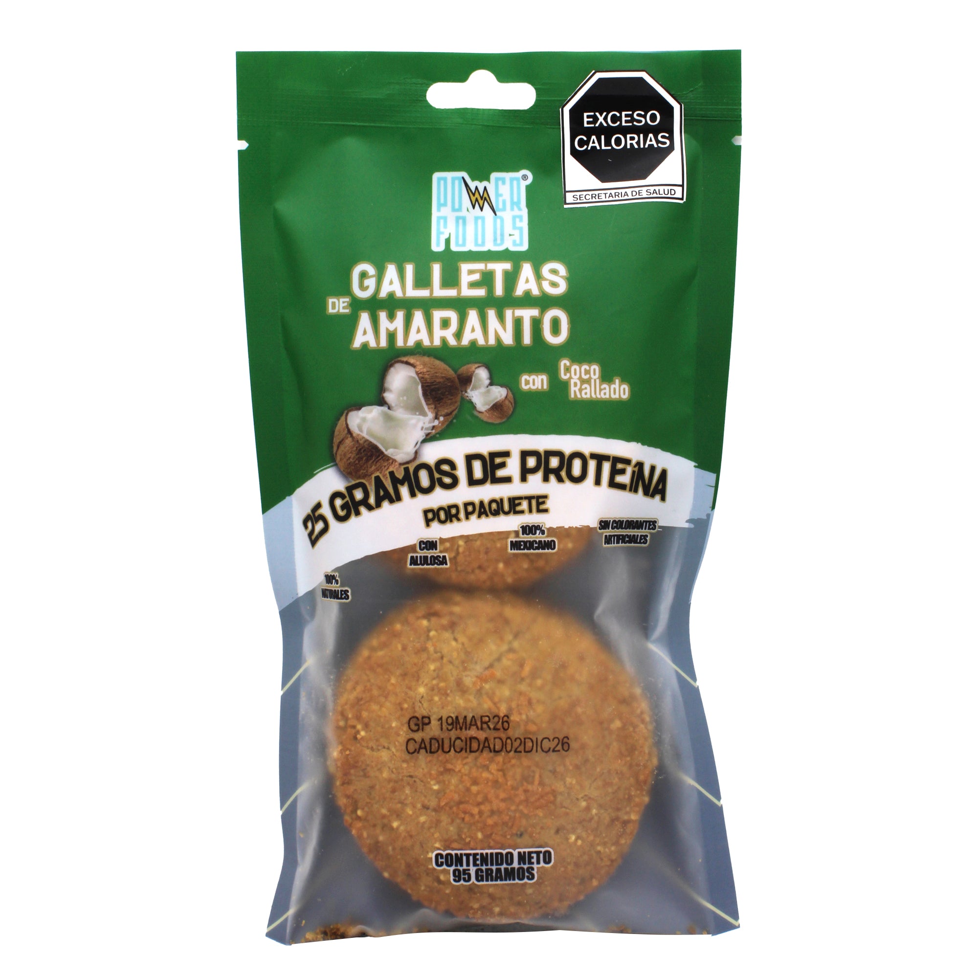 Galletas Amaranto Proteina Coco Rallado 95 G (CAJA 12)