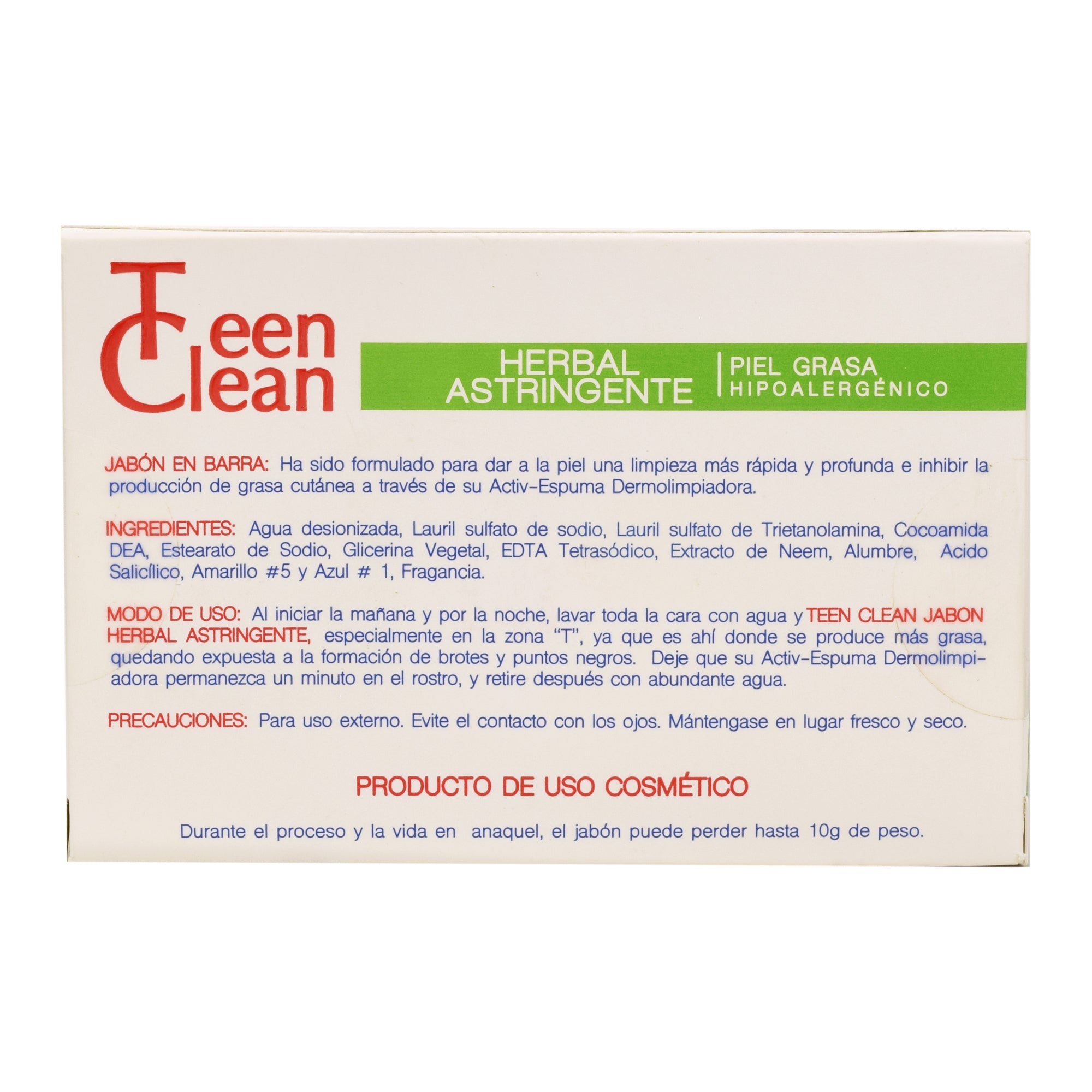 Jabon Herbal Astringente Teen Clean 100 G