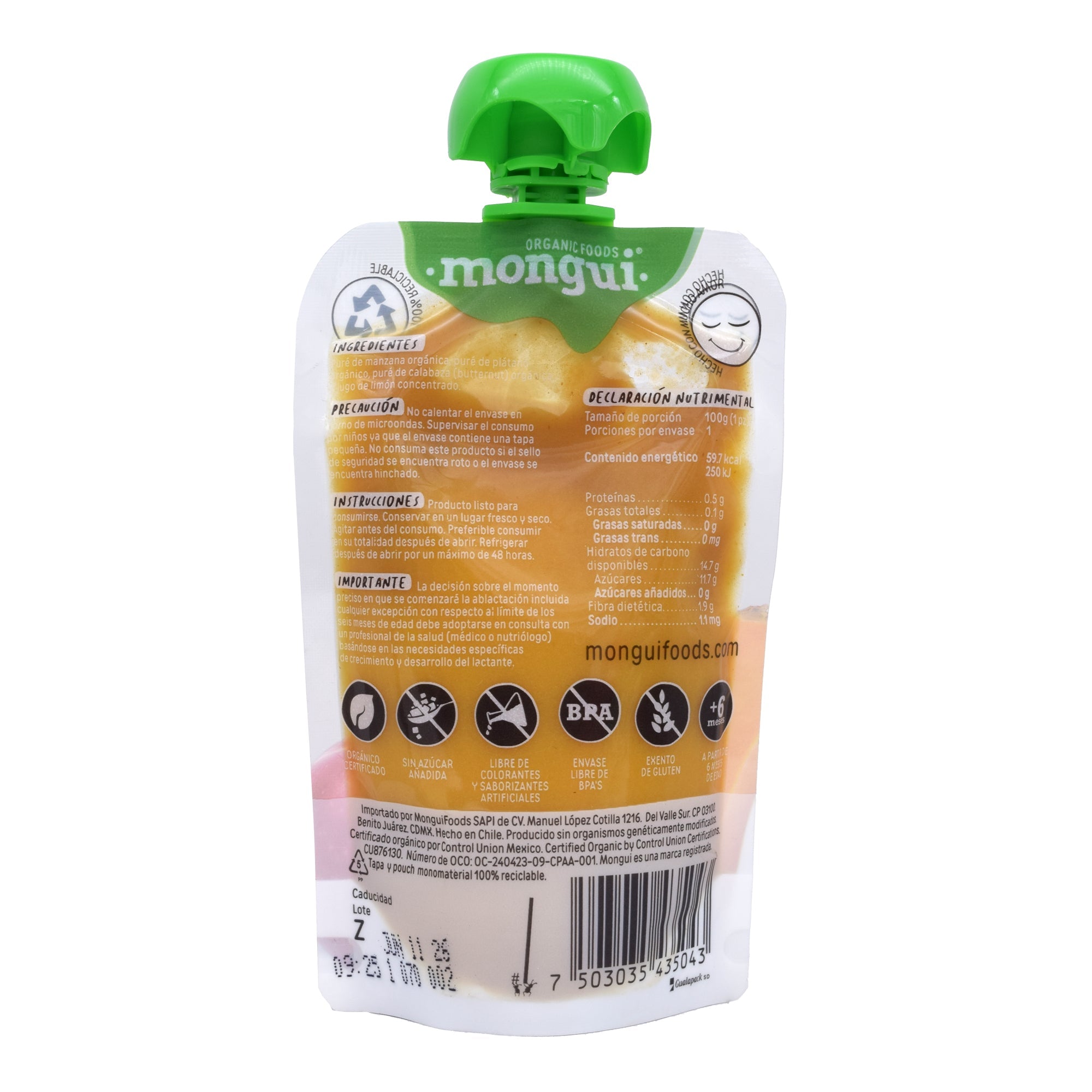 Pure Manzana Platano Calabaza 100 G