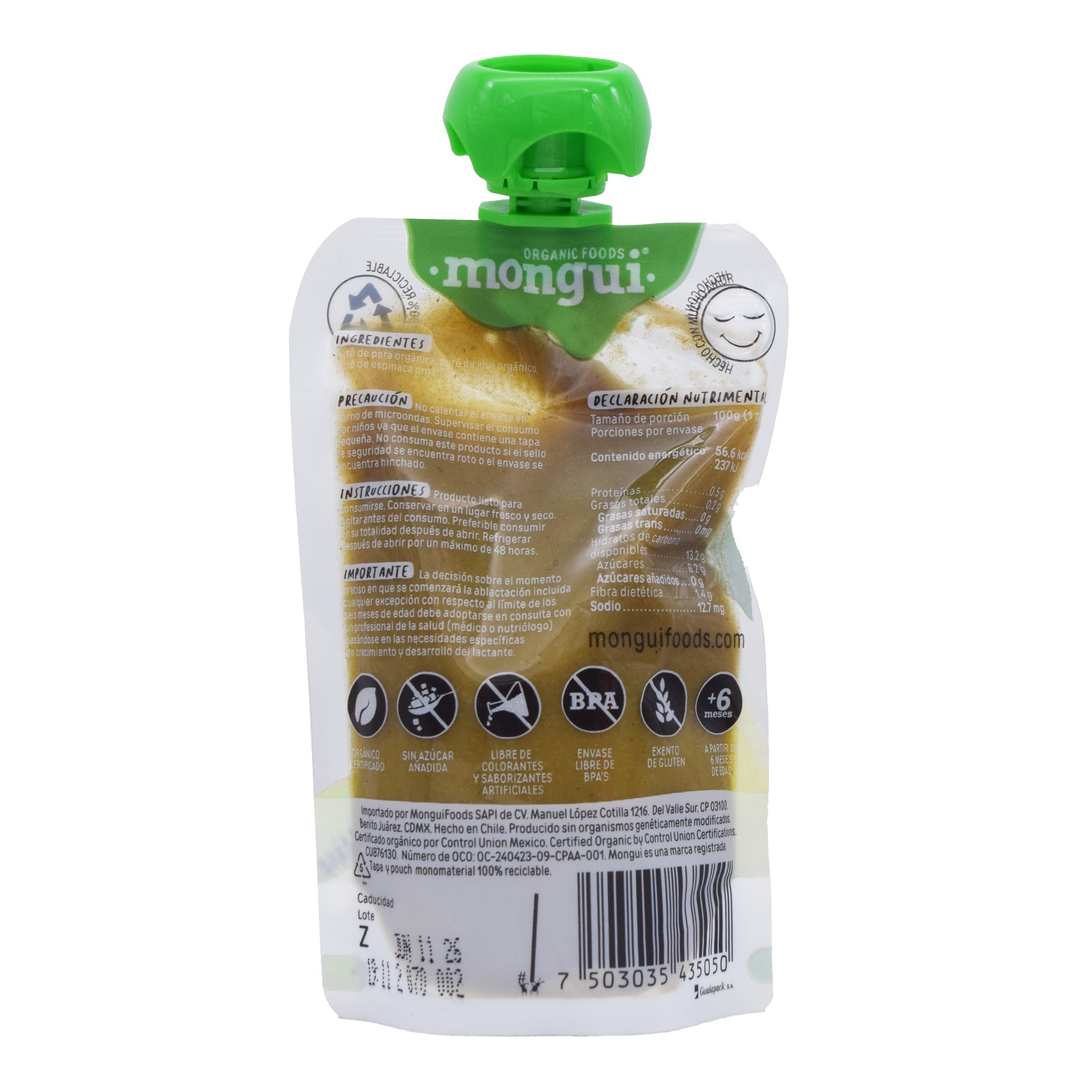 Pure Pera Kiwi Espinaca 100 G