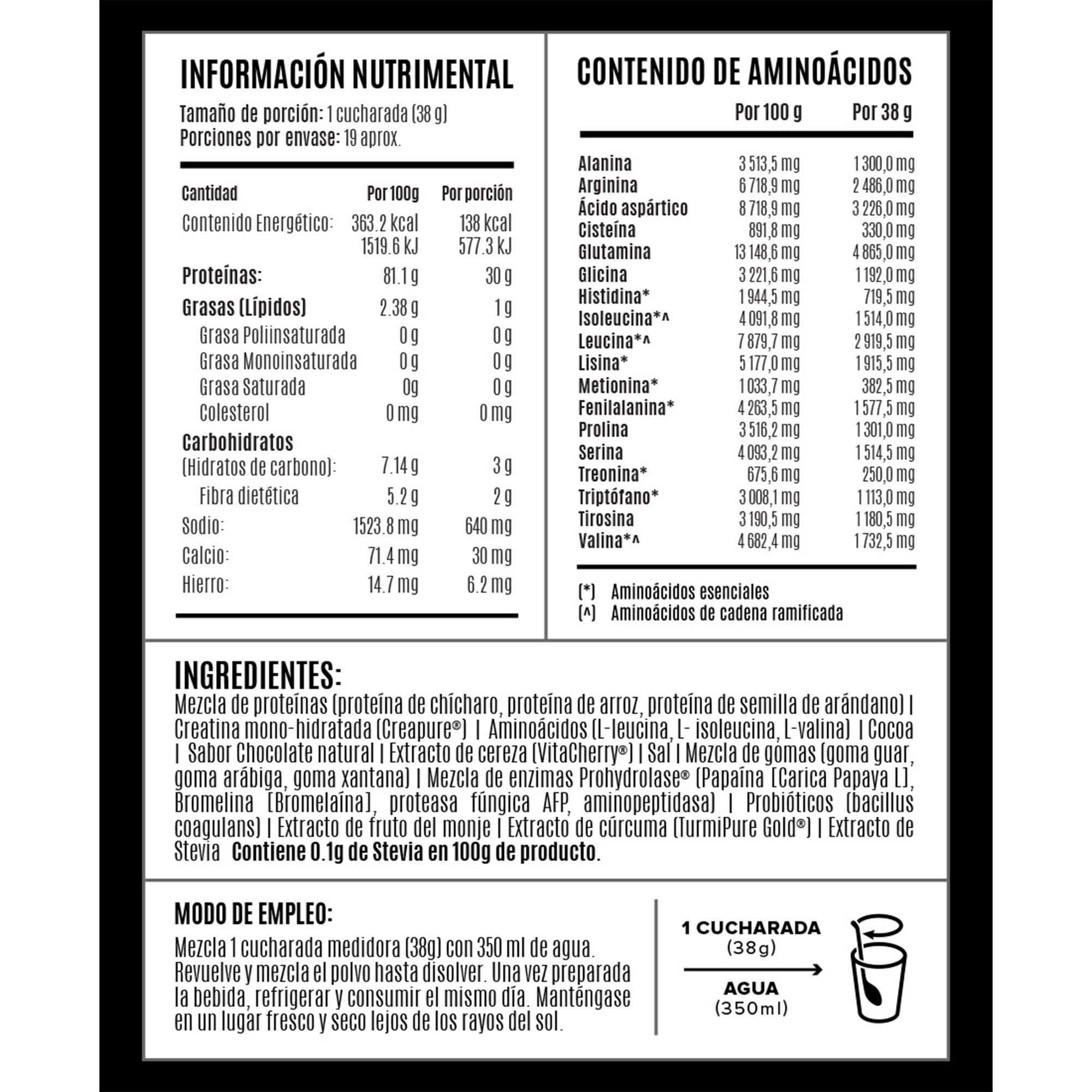 Proteina Vegetal Chocolate Bronce 722 Gr