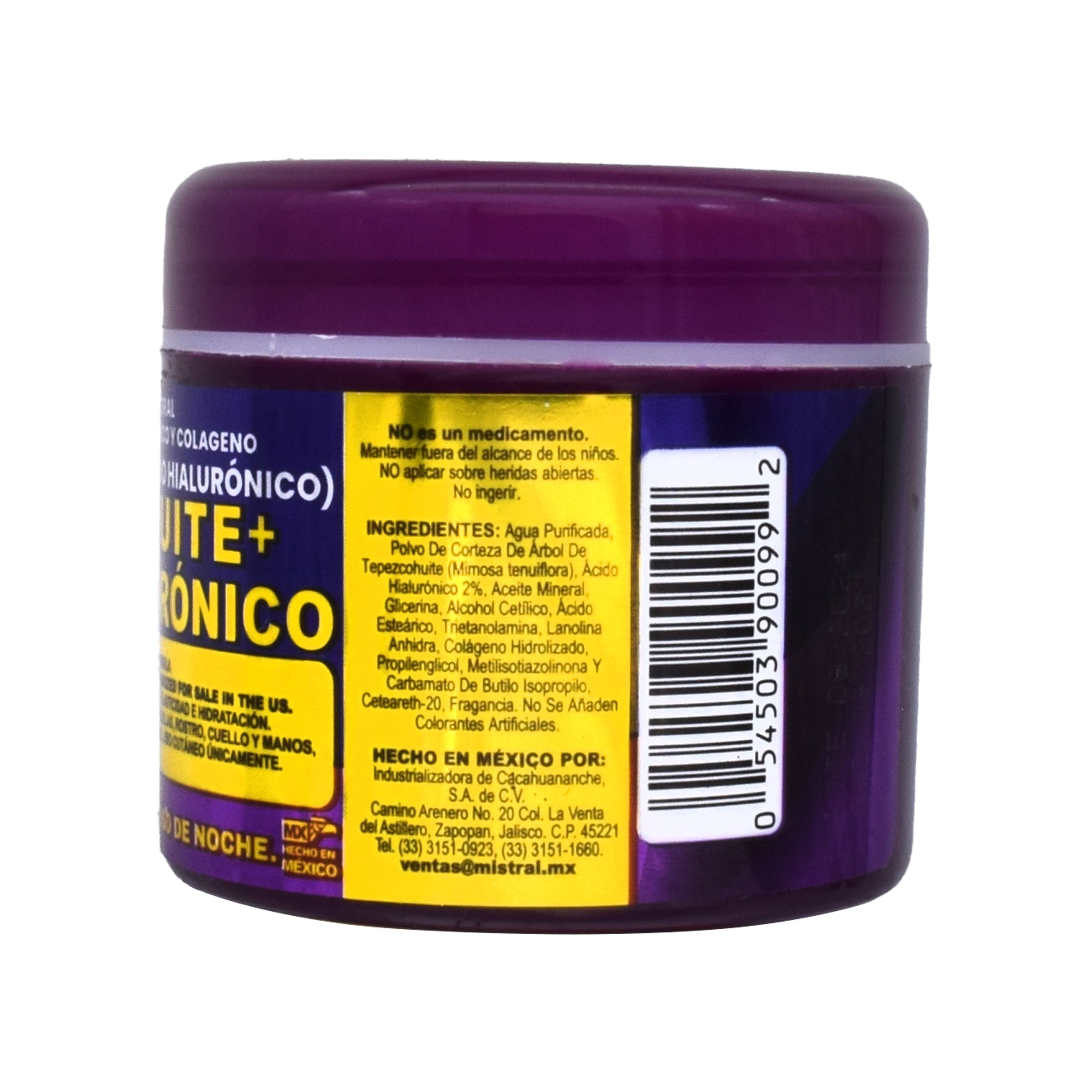 Crema De Tepezcohuite Acido Hialuronico Noche 120 G