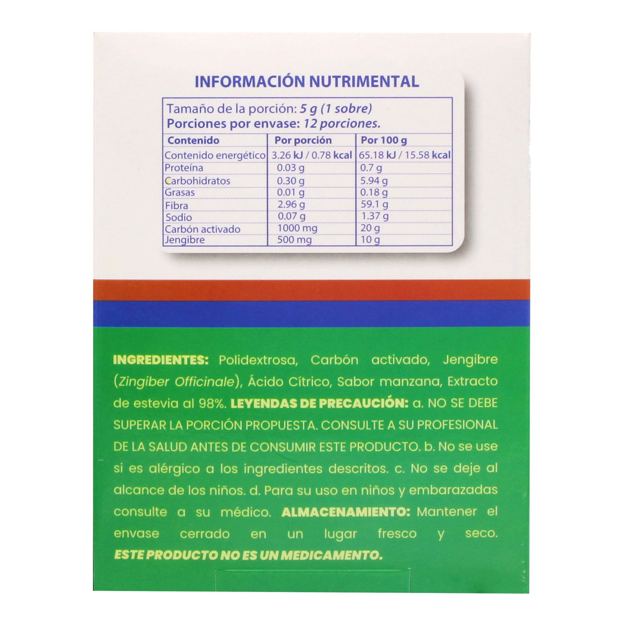 Te Carbon Activado Jengibre Manzana 5 G C/u