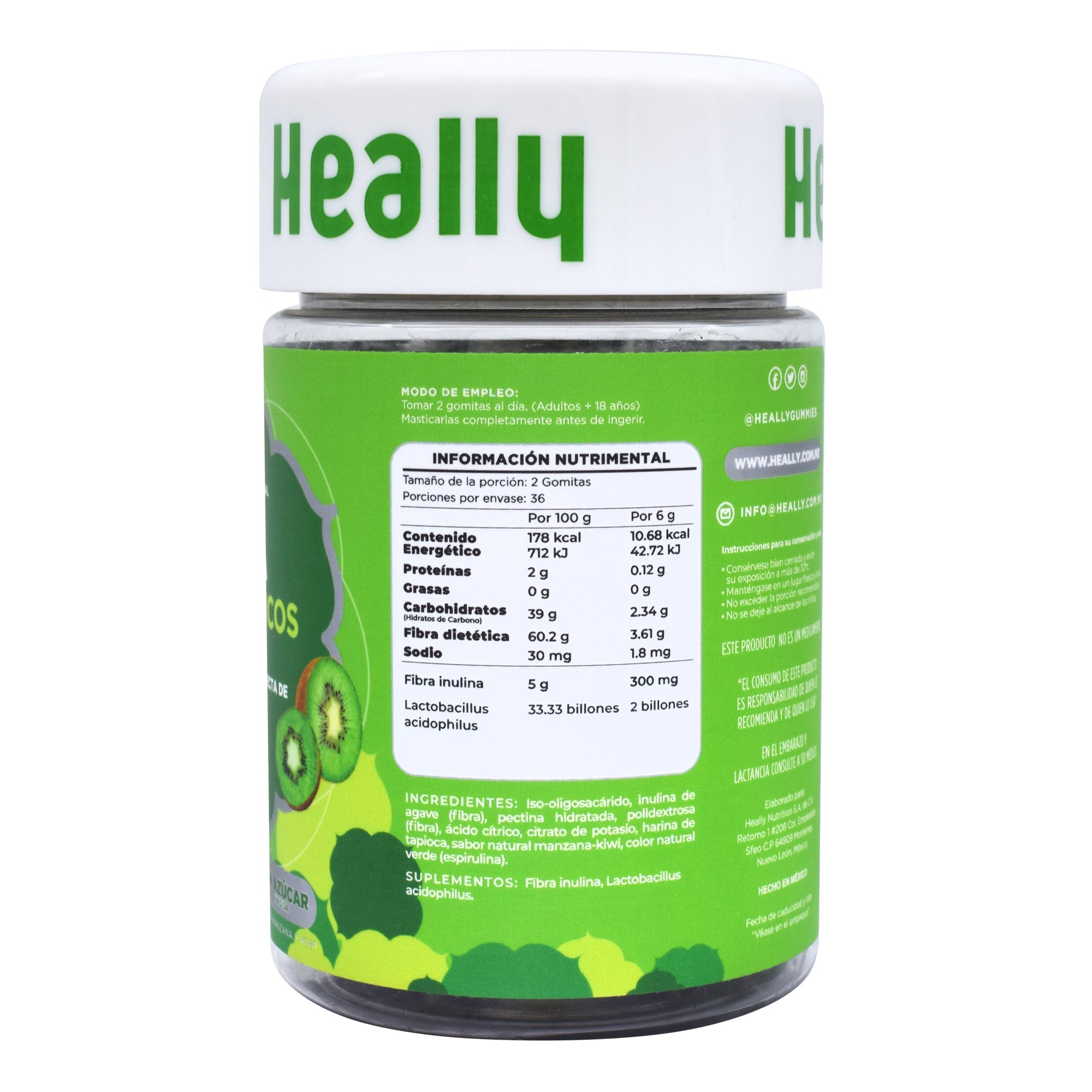 Fibra Mas Probioticos Manzana Kiwi 72 Gomitas