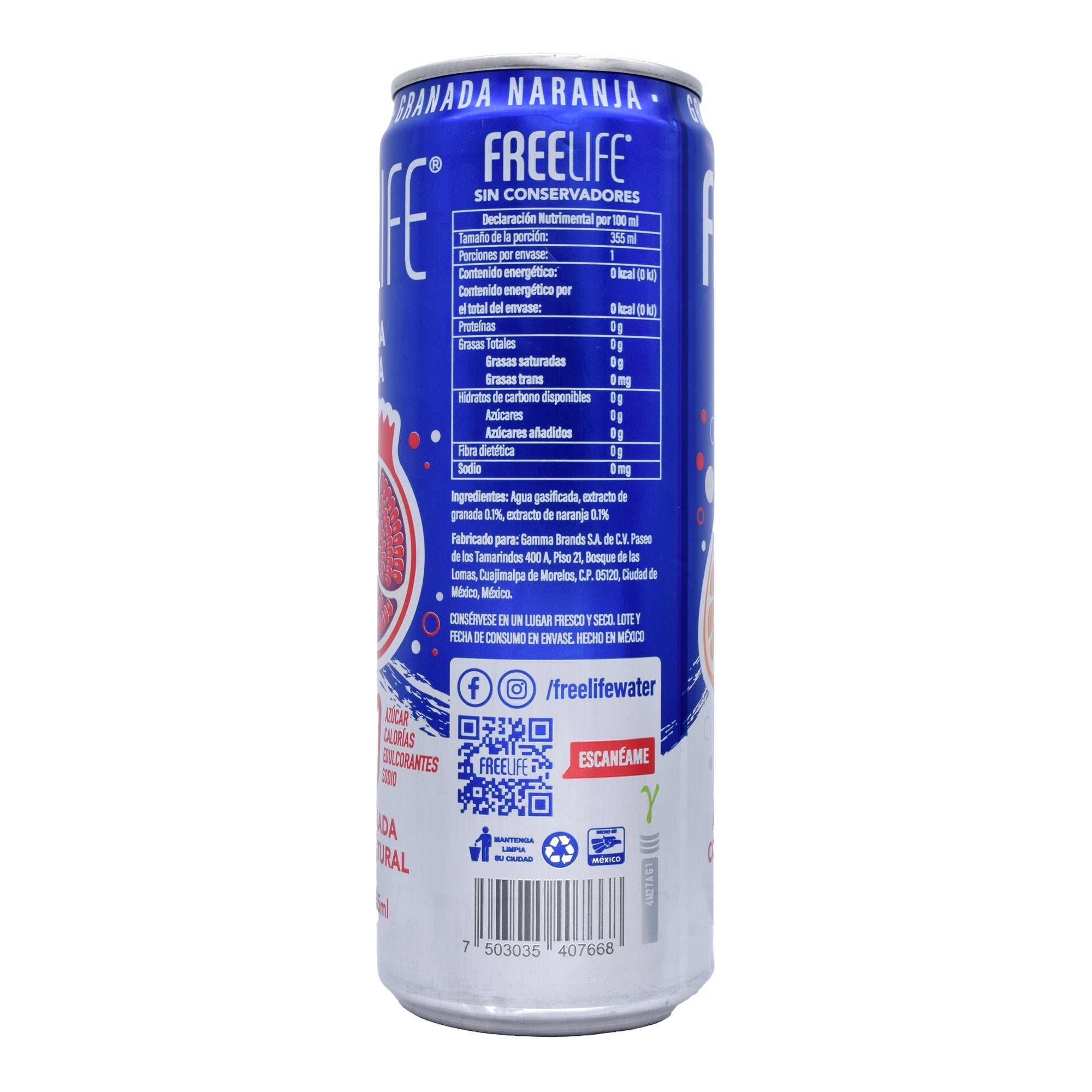 Agua Gasificada Granada Naranja 355 Ml