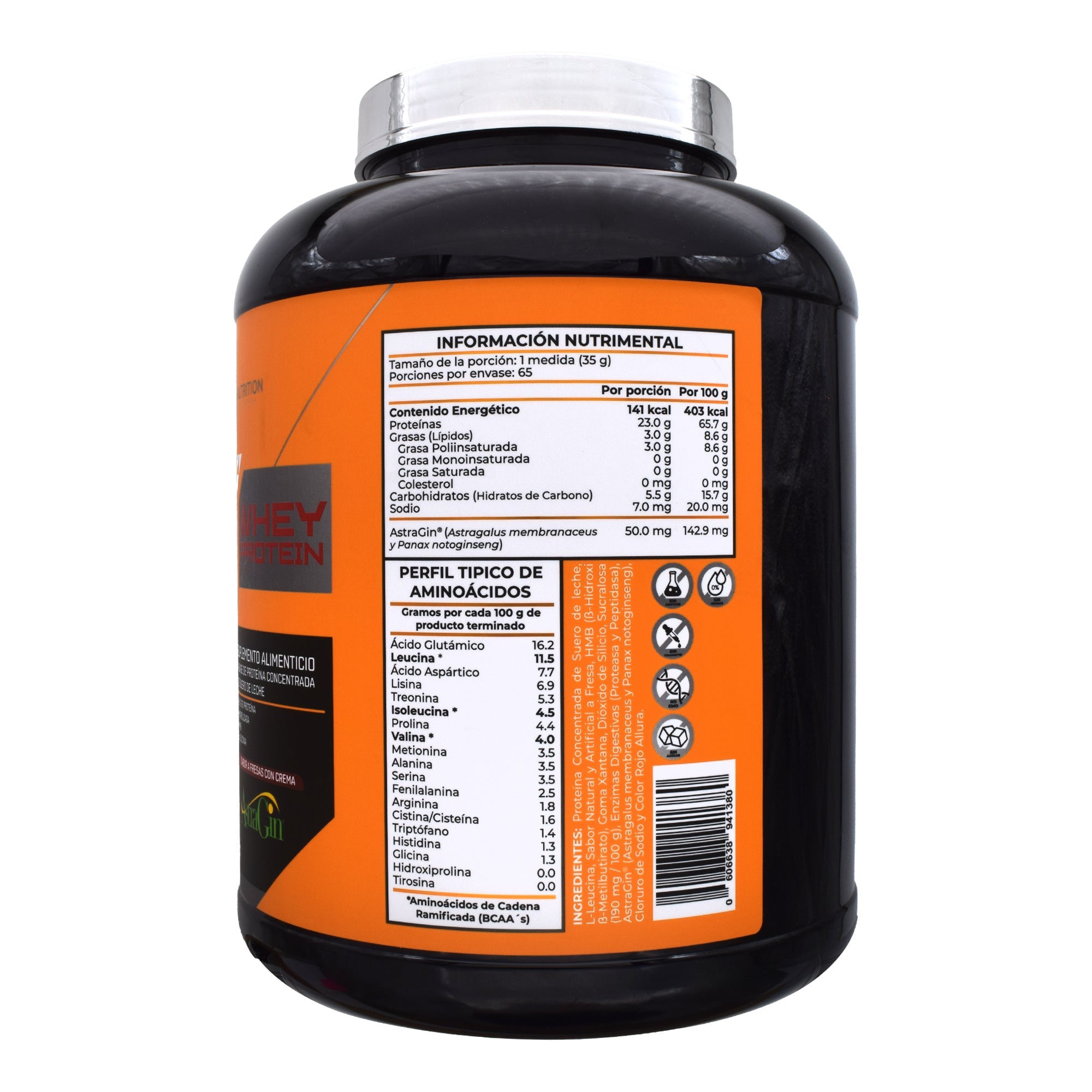 Whey Protein Hmb Lecina Astragin Sab Fresas Con Crema 5 Lb