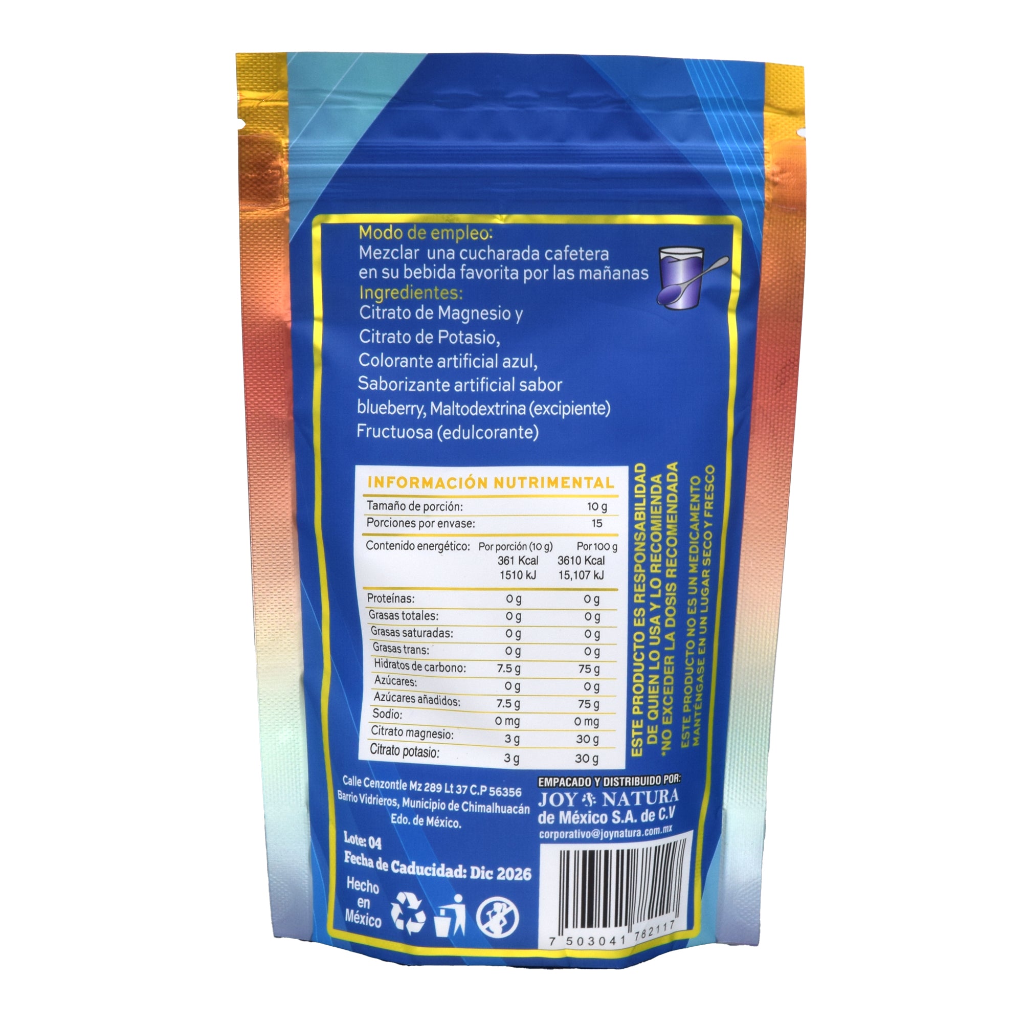 Citrato De Magnesio Potasio Sab Blueberry 150 G