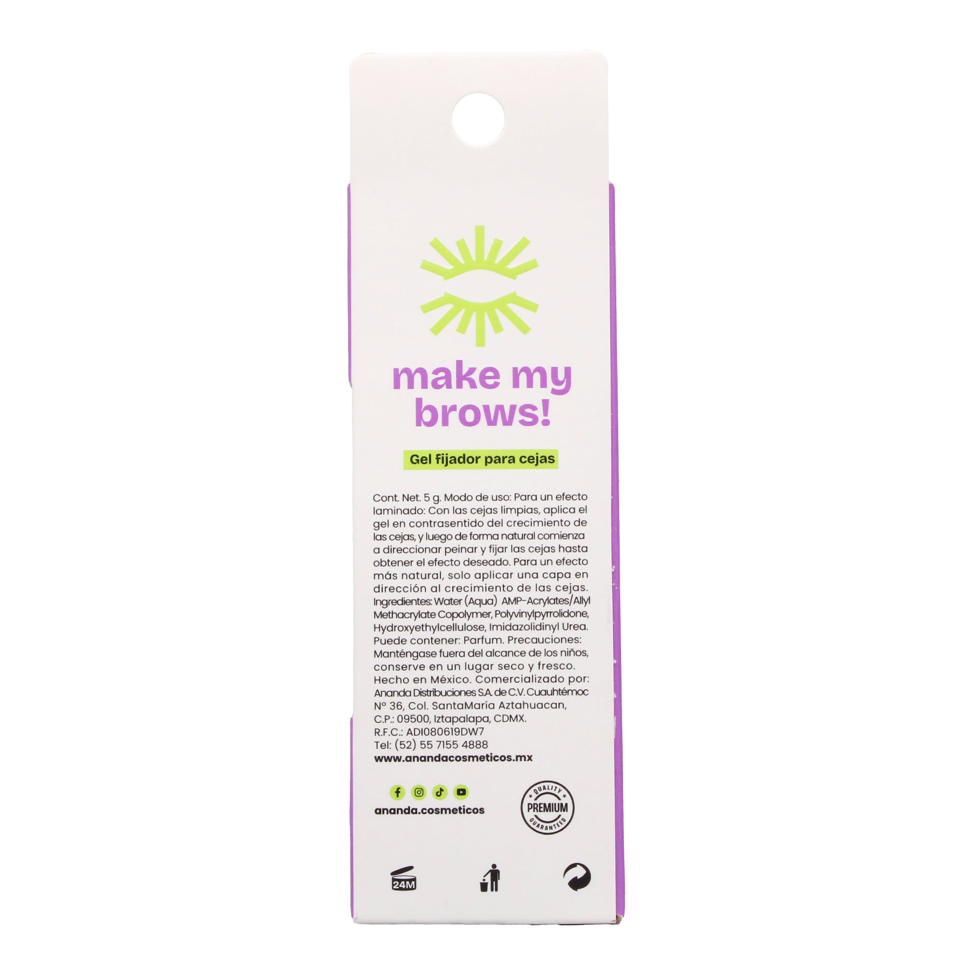 Gel Fijador Para Cejas Transparente 5 G
