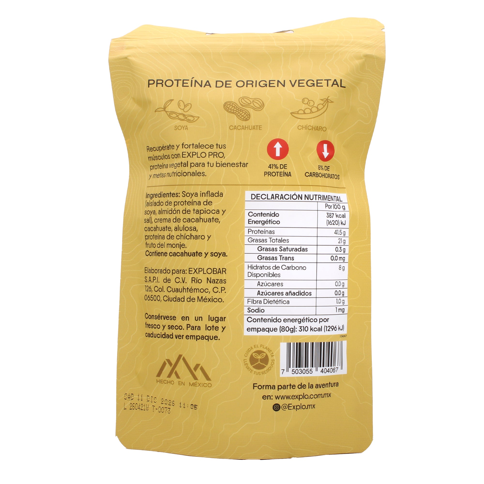 Bites Proteina De Soya Y Chicharo Cacahuate 80 G