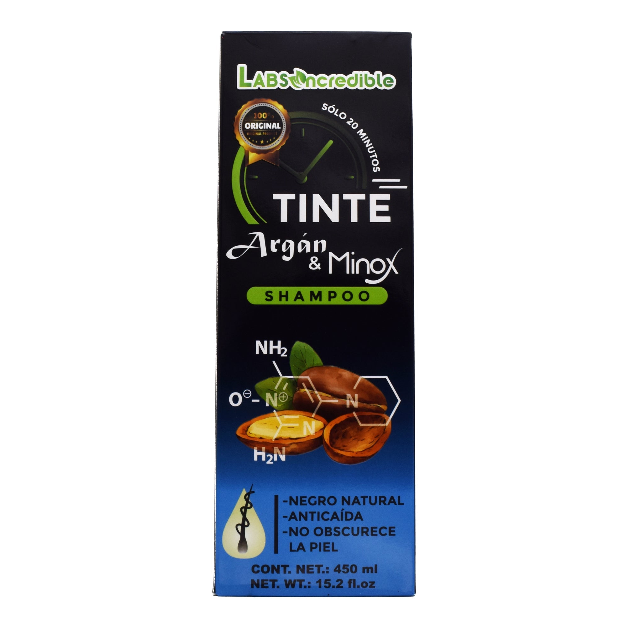 Shampoo Tinte Negro Argan Minox 450 Ml