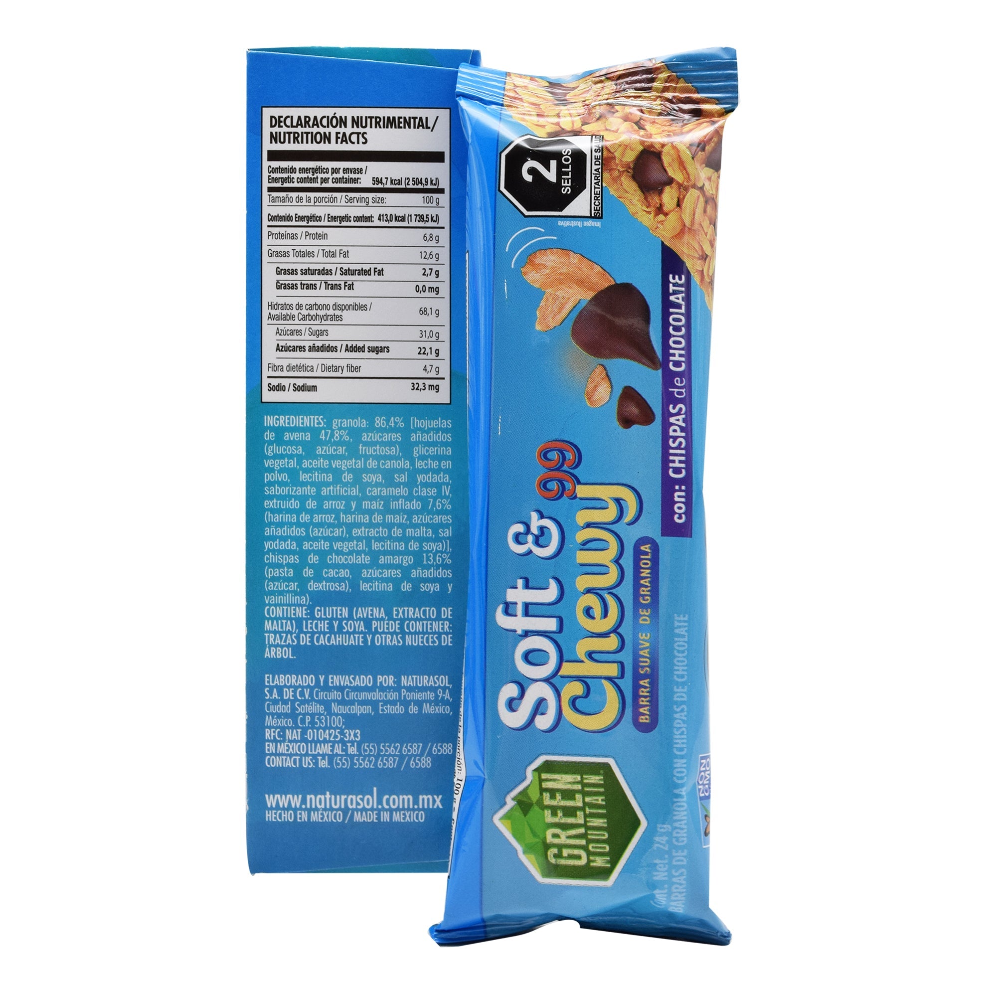 Barra De Granola Con Chocolate 144 G (Paquete 6)