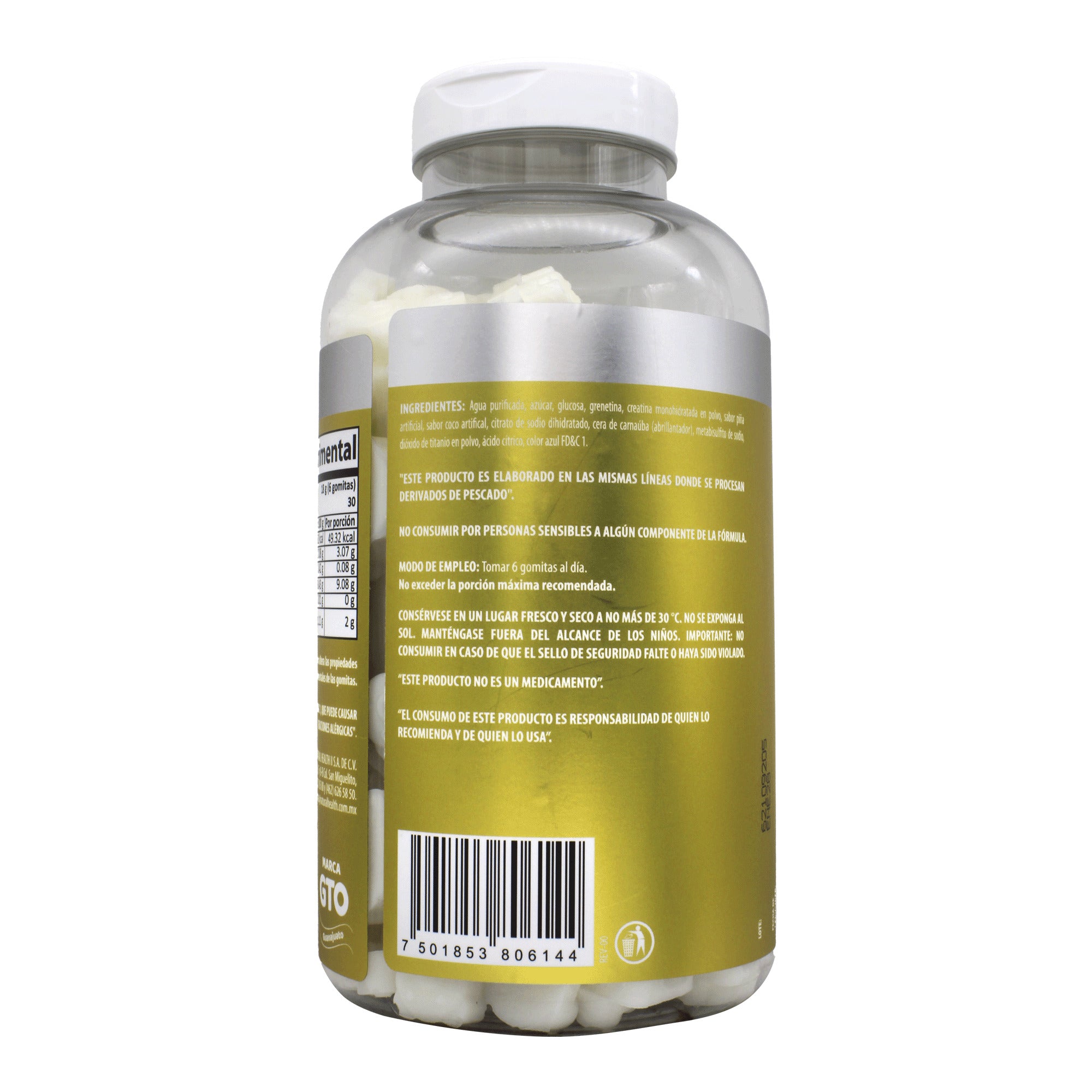 Creatina Monohidratada Piña Coco 180 Gomitas