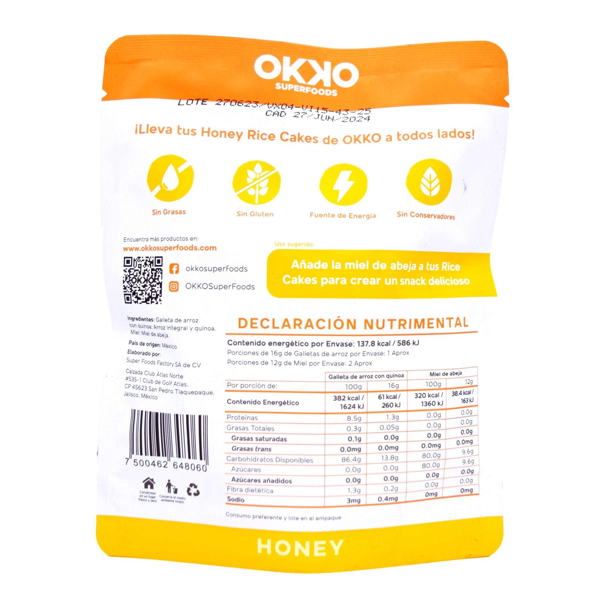 Honey Rice Cakes 32 G