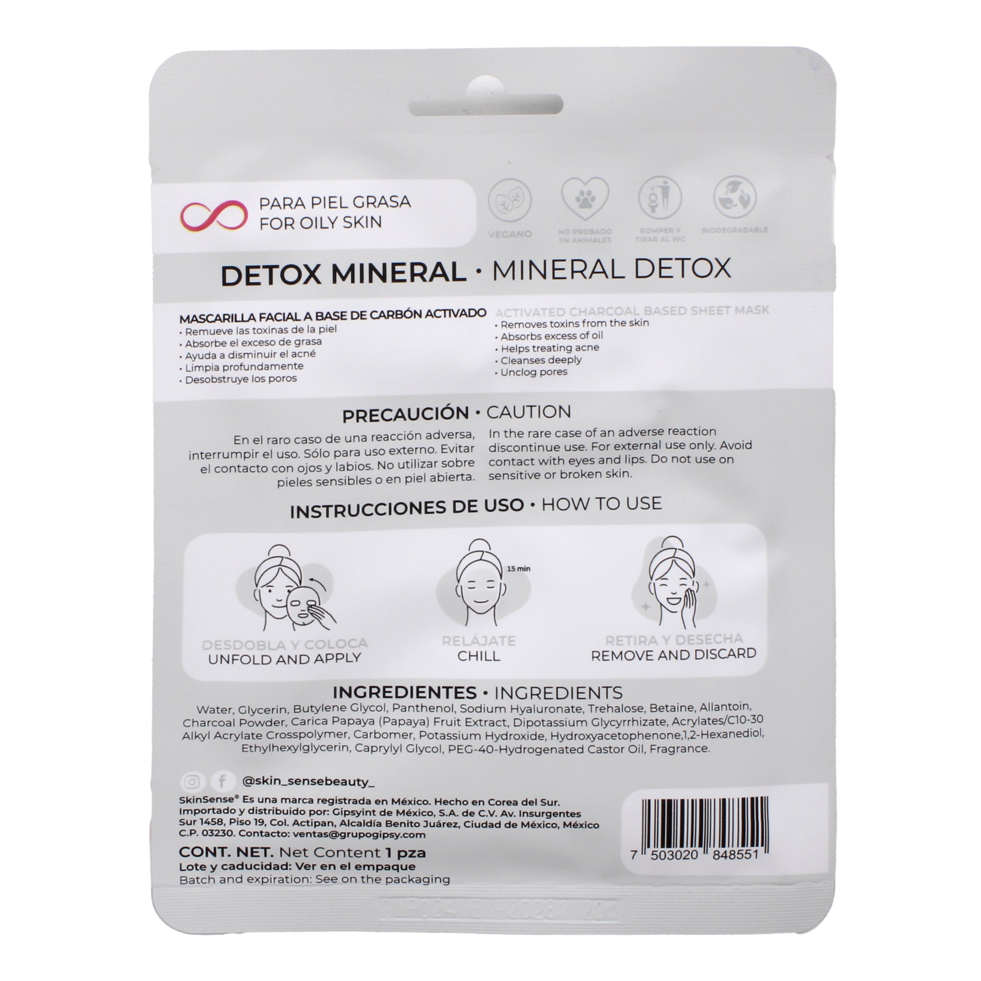 Mascarilla Facial Carbon Activado 25 G