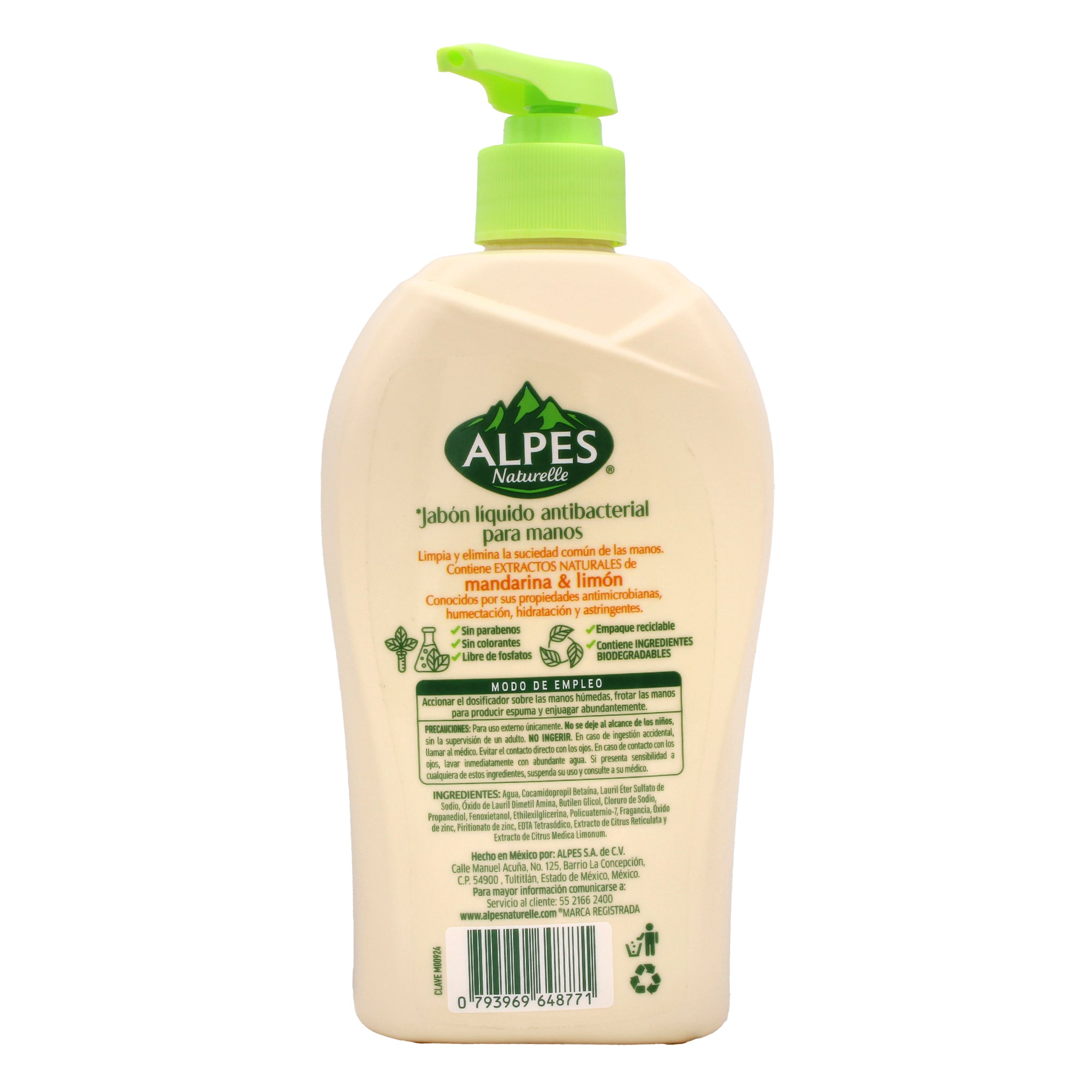Jabon Antibacterial Mandarina Limon 500 Ml