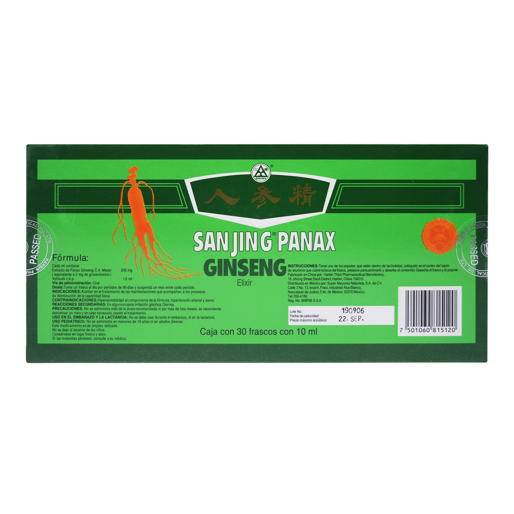 Ginseng Sanjing Panax 30X10 Ml