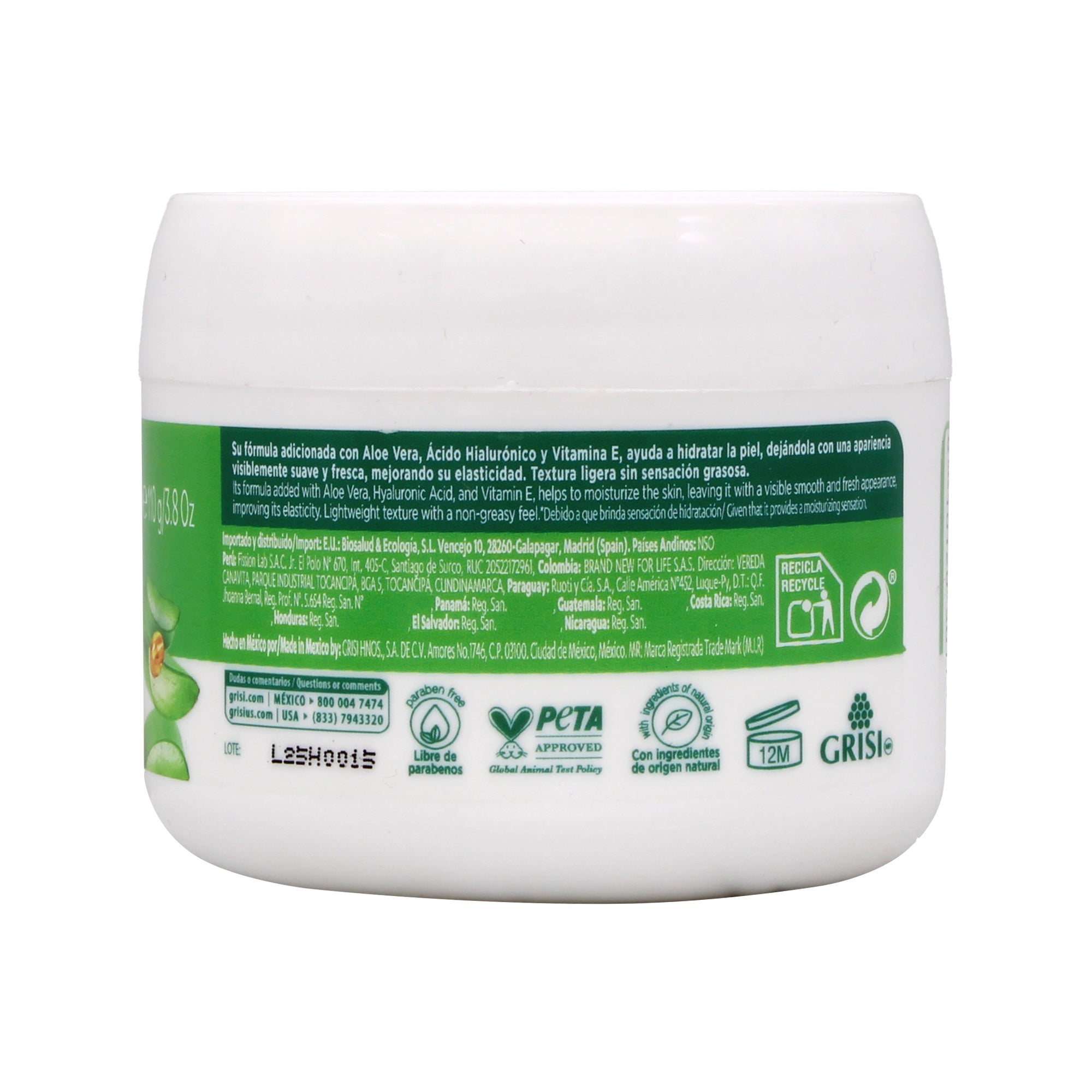 Crema Facial Aloe Vera 110 G