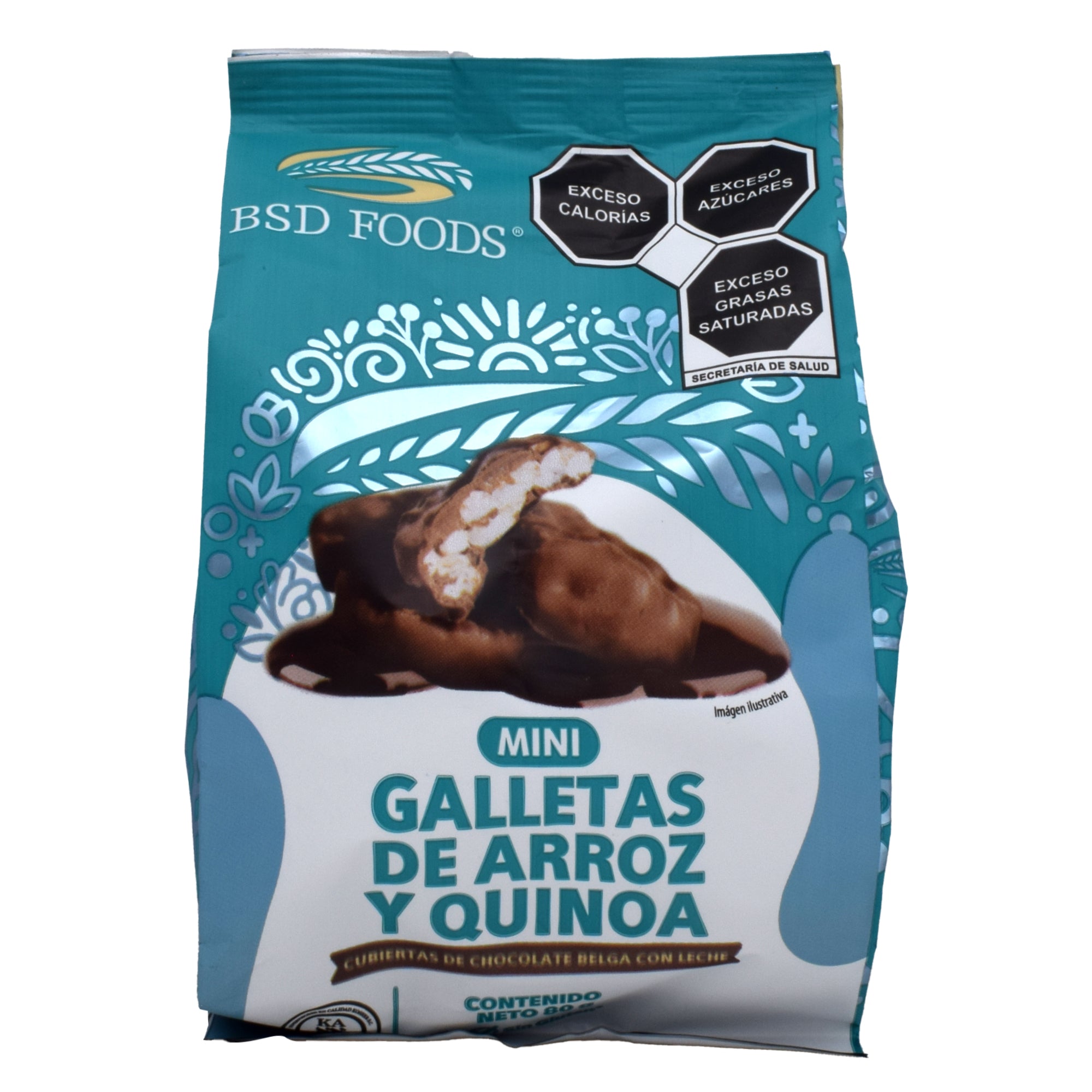 Mini Galletas De Arroz Con Chocolate Belga 80 G