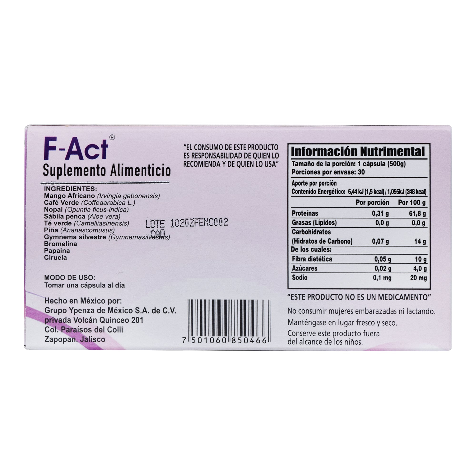 F Act 500 Mg 30 Cap