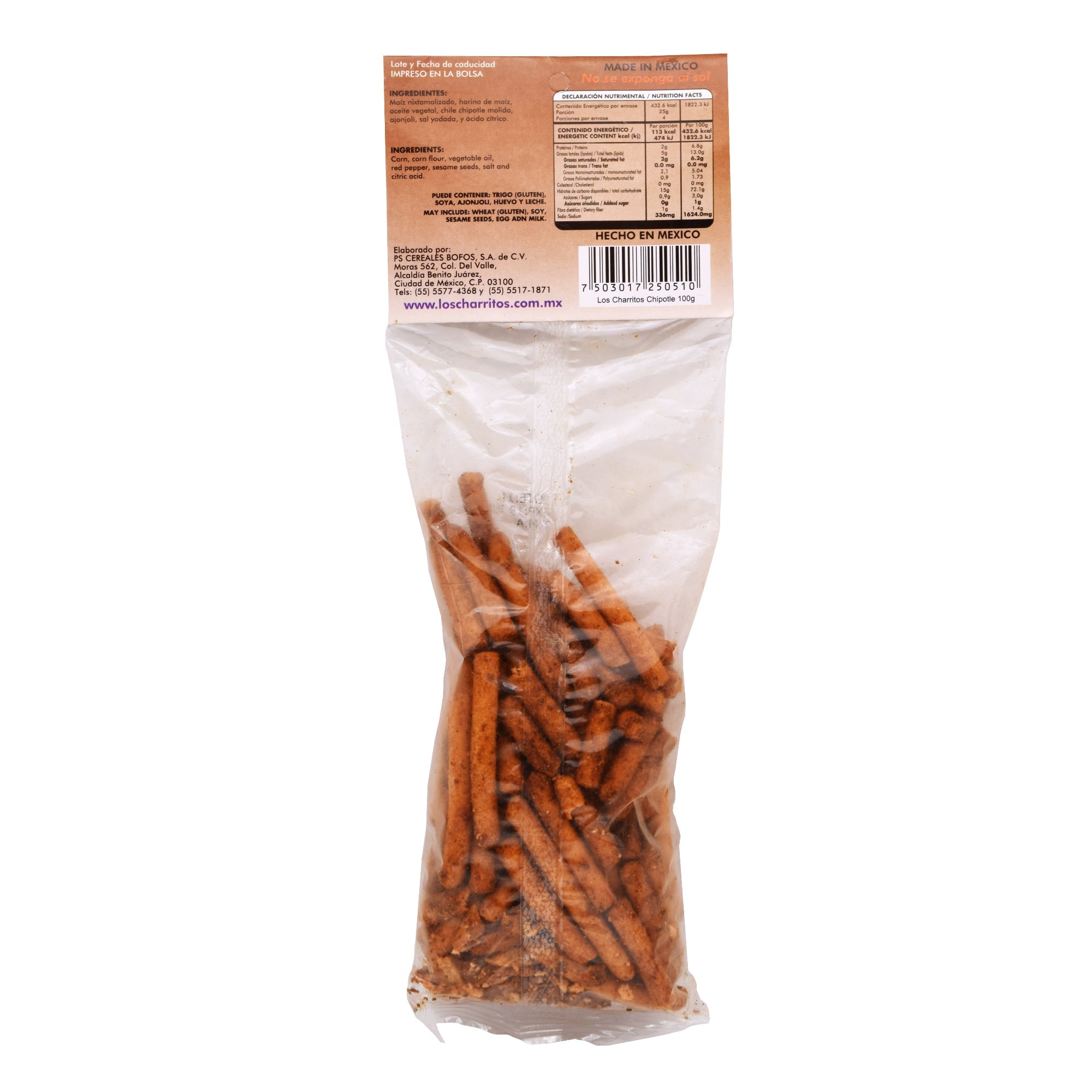 Churritos De Ajonjoli Sab Chipotle 100 G (Caja 15)